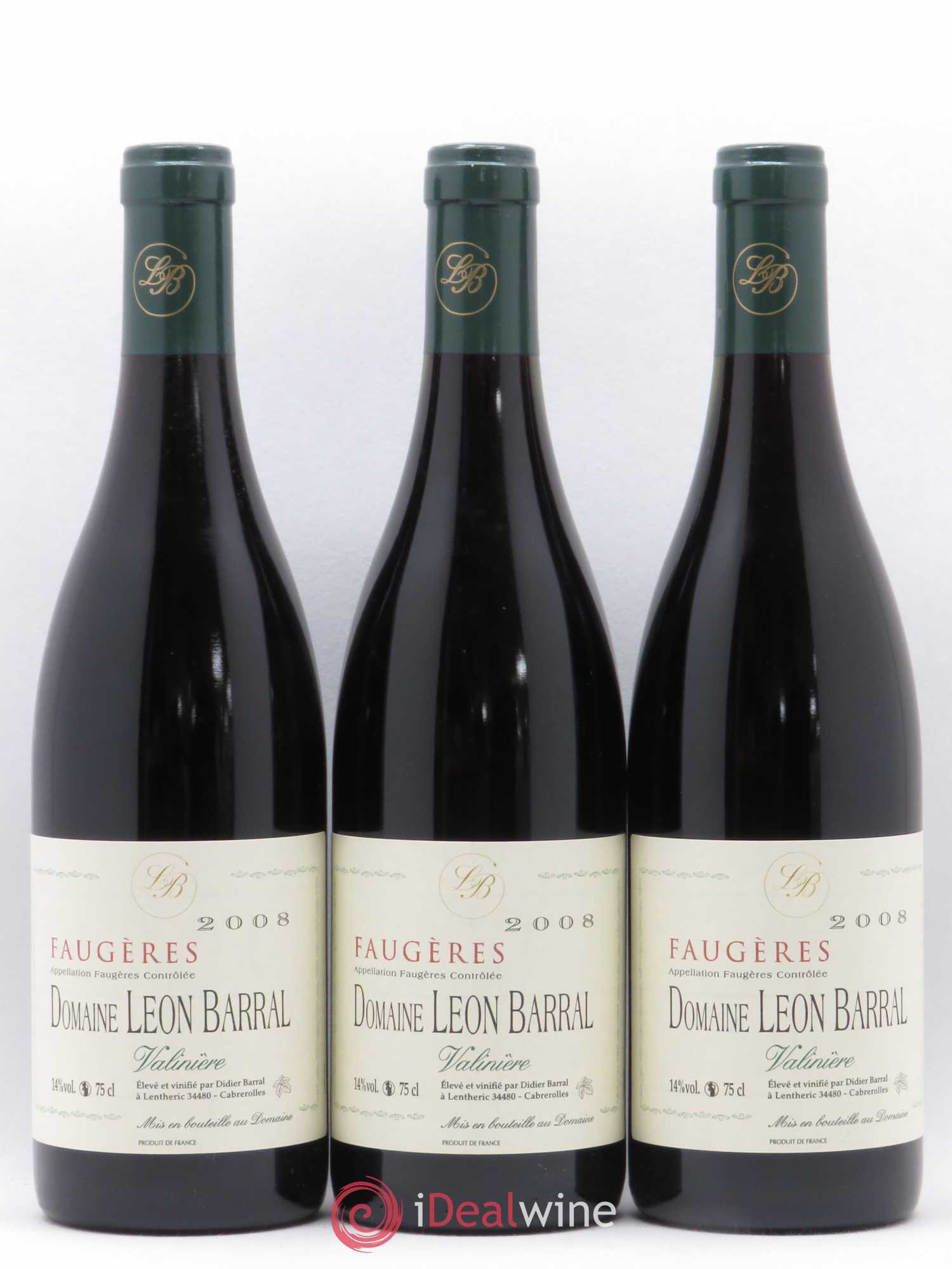 Faugères Valinière Domaine Léon Barral 2008 - Lot de 3 bouteilles - 0