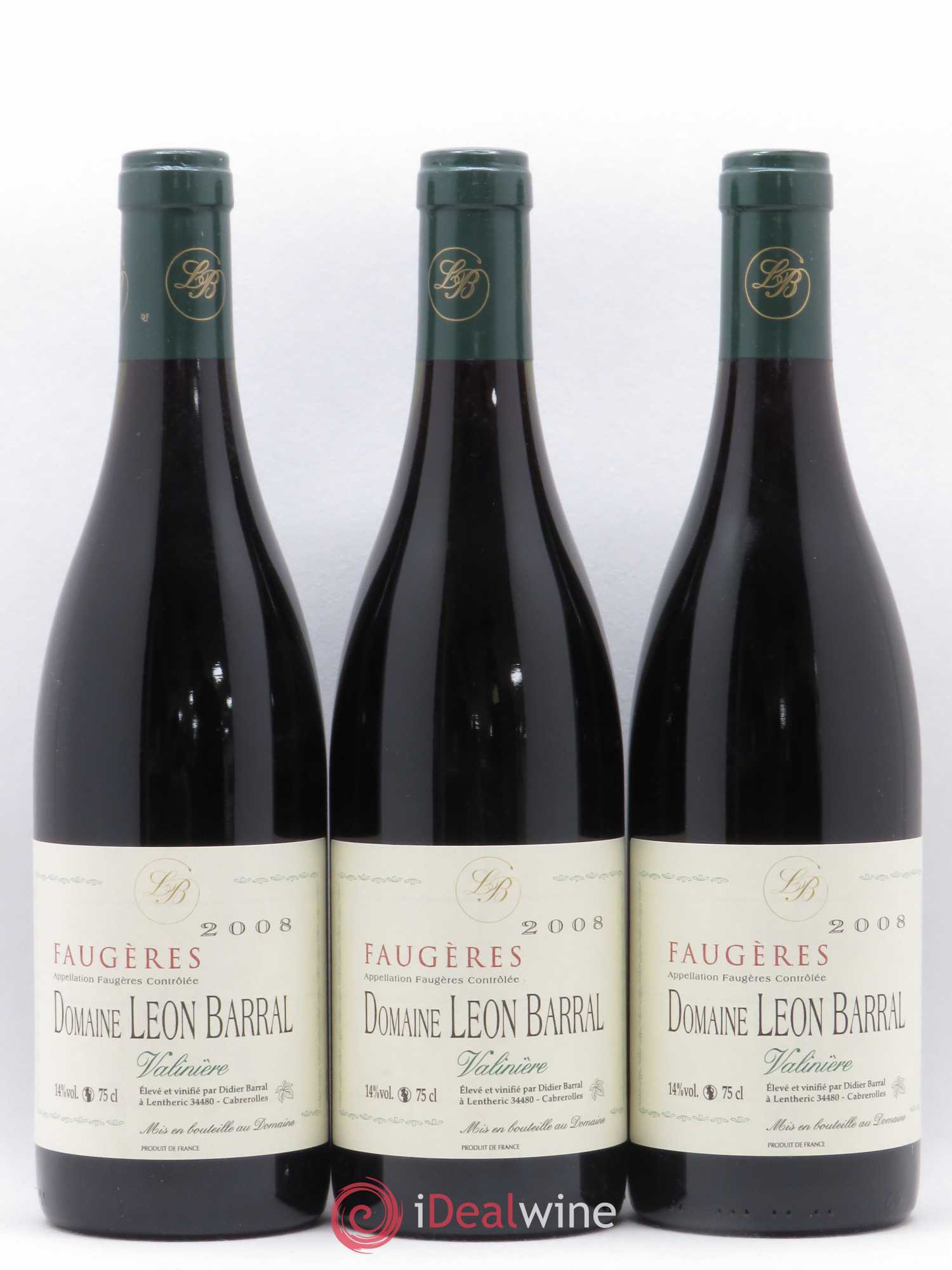 Faugères Valinière Domaine Léon Barral 2008 - Lot de 3 bouteilles - 0