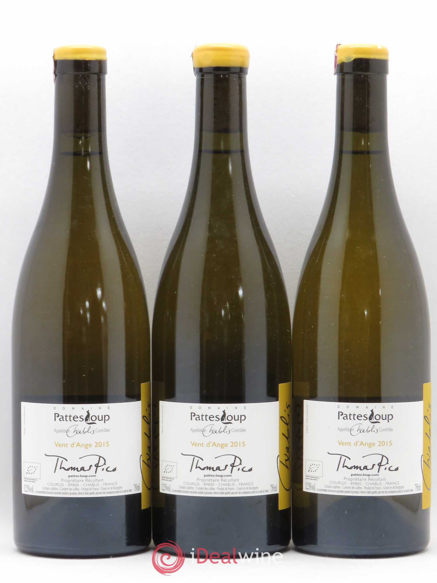 Chablis Vent d'Ange Pattes Loup (Domaine) 2015 - Lot de 3 bouteilles - 1
