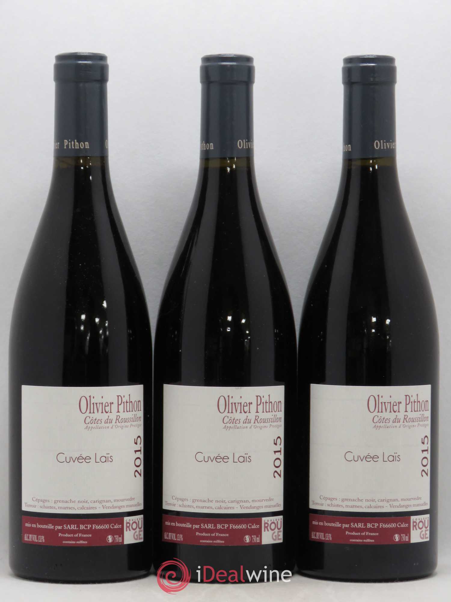 Côtes du Roussillon Olivier Pithon Laïs 2015 - Lot de 3 bouteilles - 0