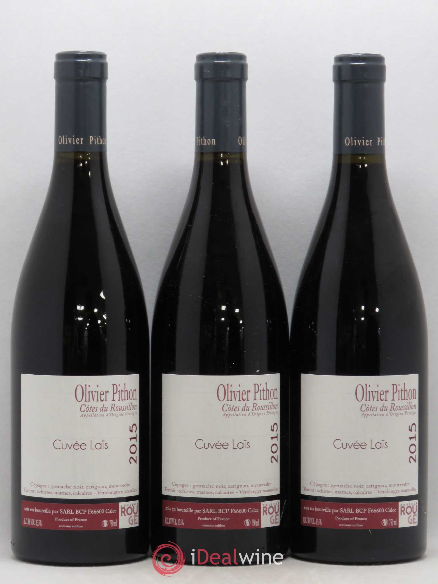 Côtes du Roussillon Olivier Pithon Laïs 2015 - Lot de 3 bouteilles - 0