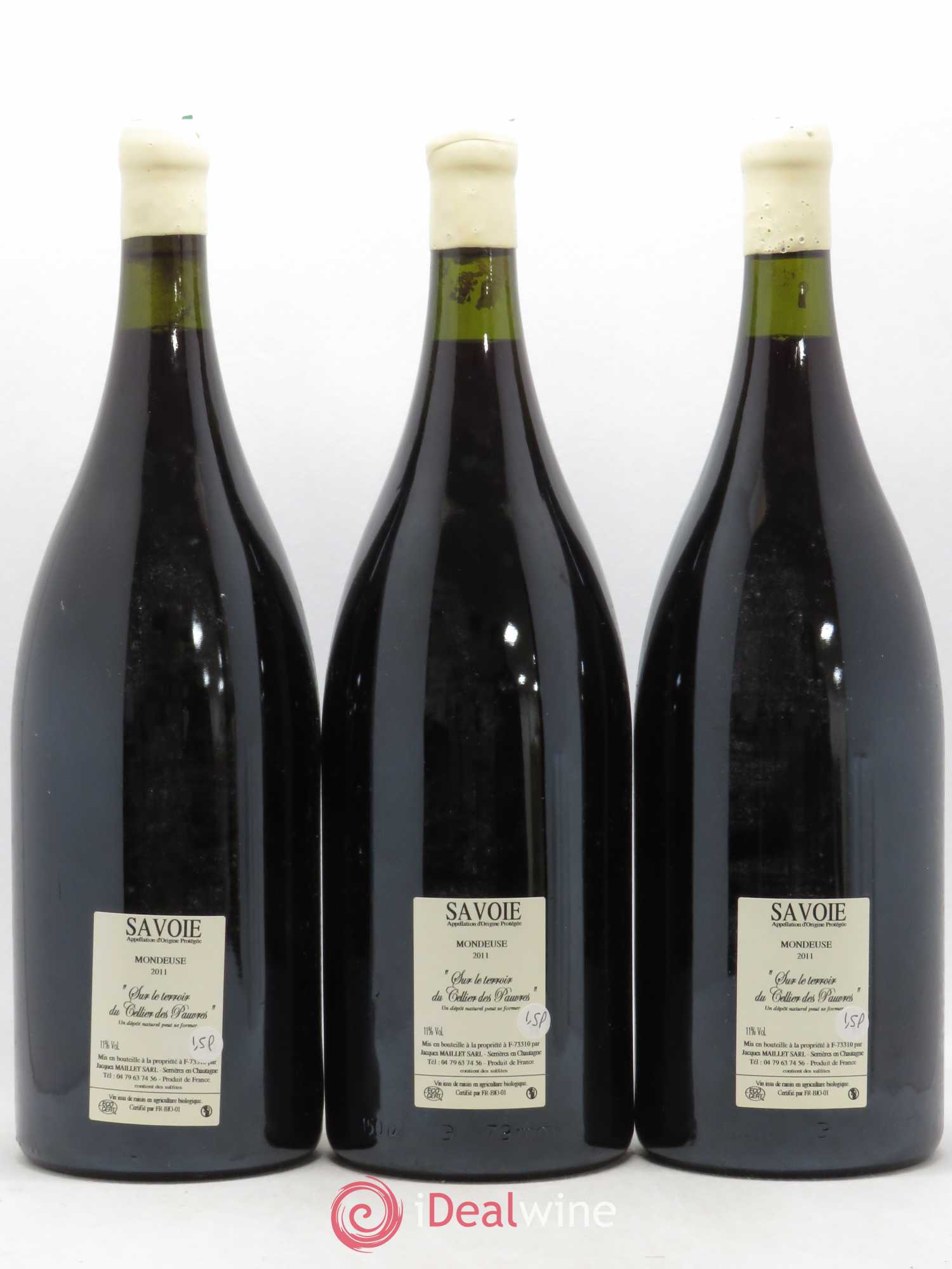 Vin de Savoie Chautagne Chautagne Mondeuse Jacques Maillet Cellier des Pauvres 2011 - Lot de 3 magnums - 1
