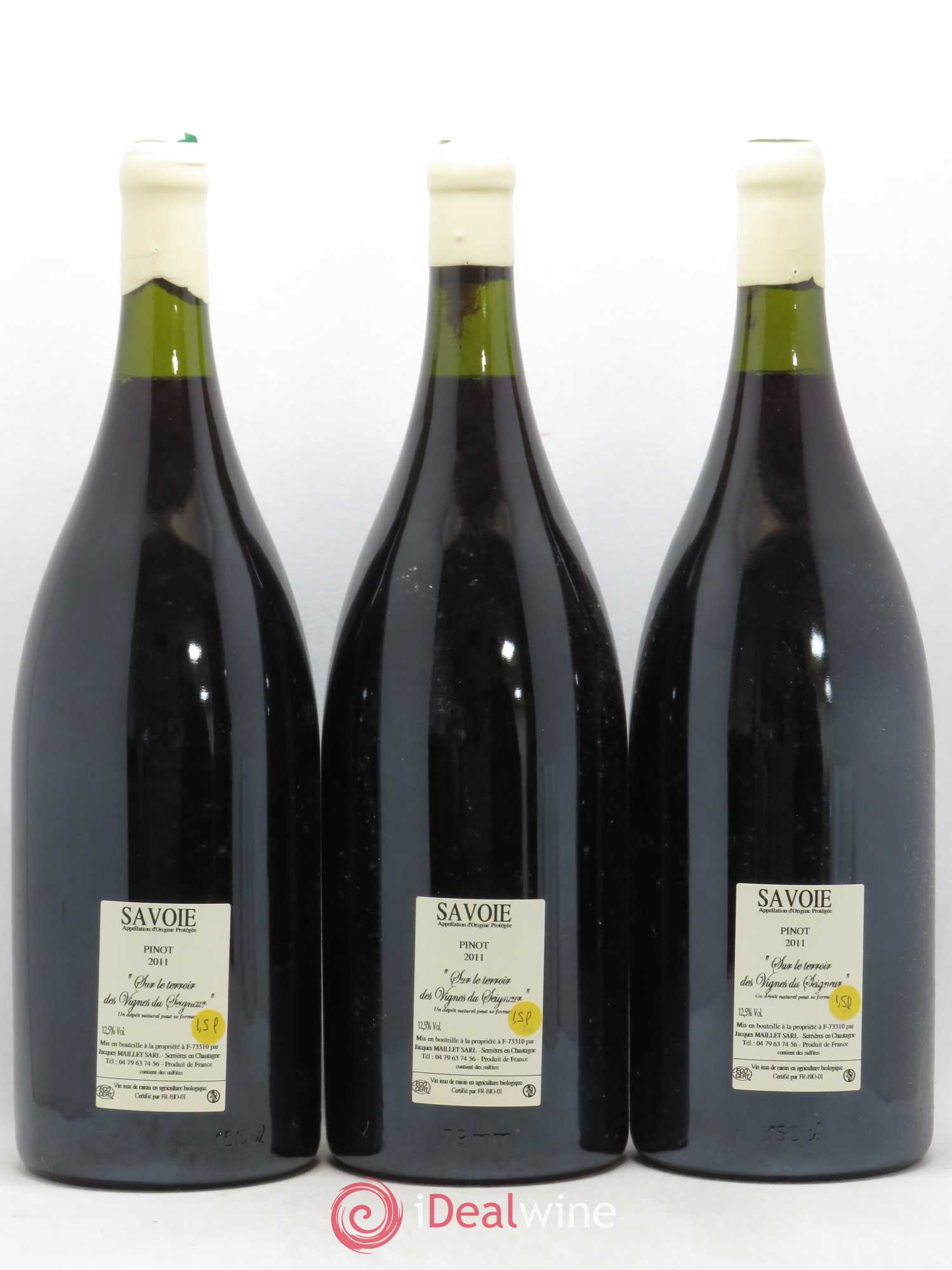 AOP Vin de Savoie Chautagne Pinot Noir Jacques Maillet Vignes du Seigneur 2011 - Lot of 3 magnums - 1