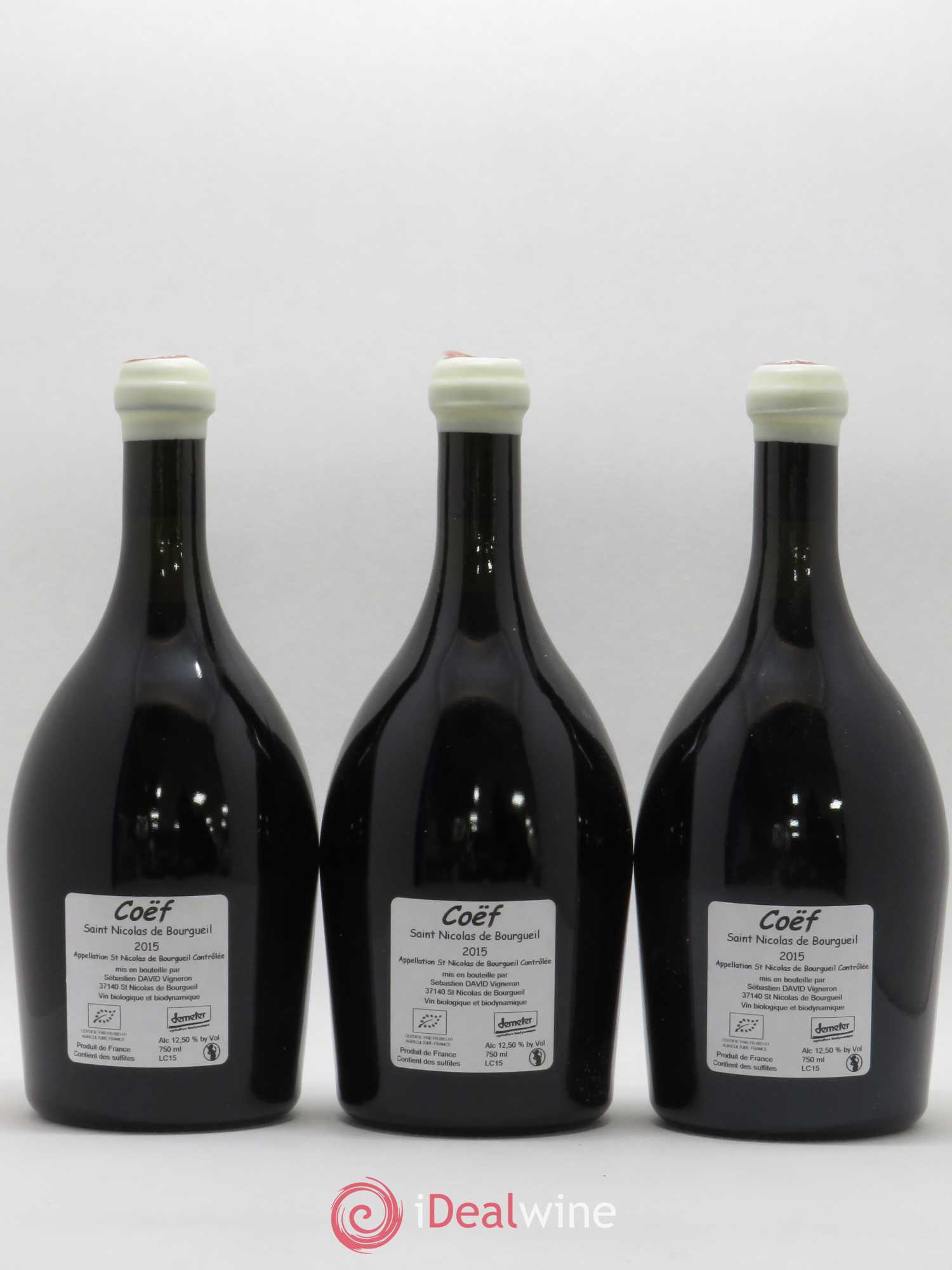 Saint-Nicolas de Bourgueil Cuvée Coef Sebastien David 2015 - Lot de 3 bouteilles - 1