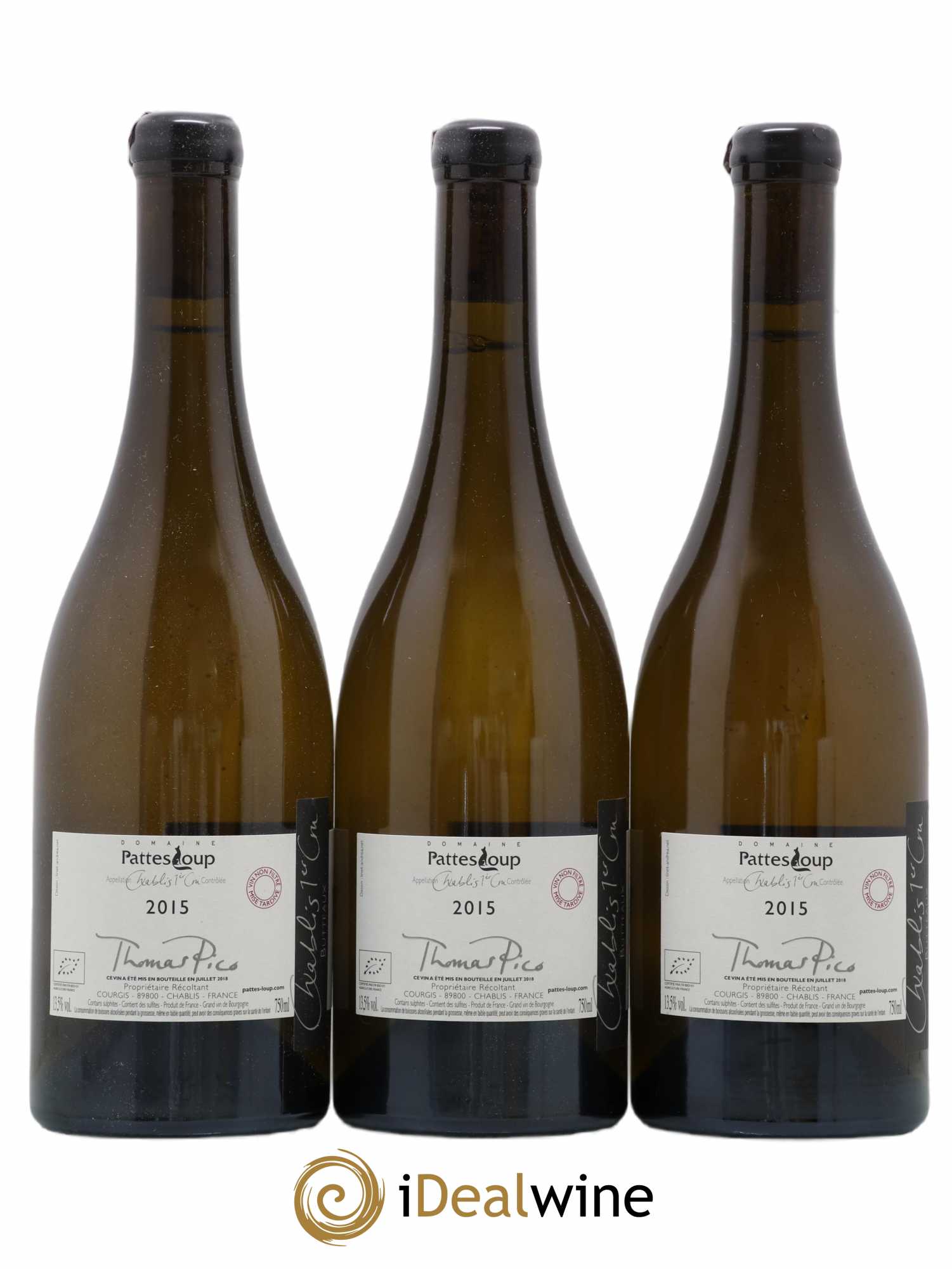 Chablis 1er Cru Butteaux Pattes Loup (Domaine) 2015 - Lot de 3 bouteilles - 1