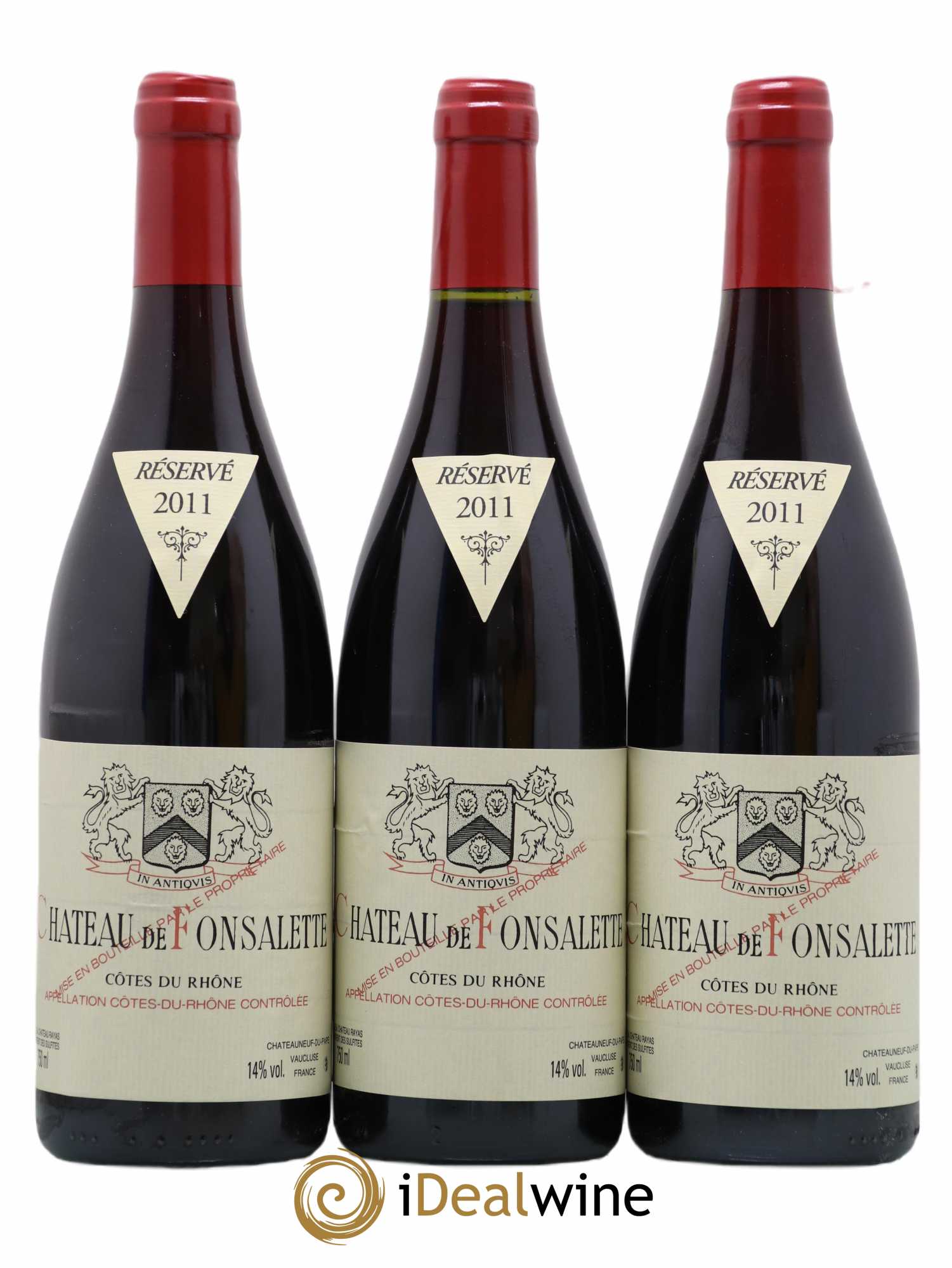 Côtes-du-Rhône Château de Fonsalette Emmanuel Reynaud 2011 - Lot de 3 bouteilles - 0