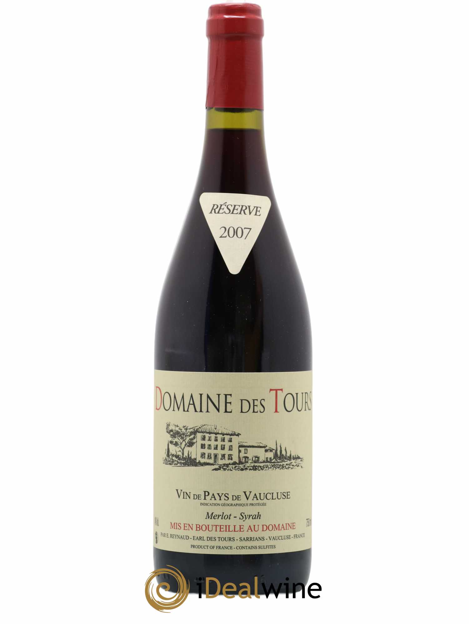 Vaucluse Domaine des Tours Merlot-Syrah Emmanuel Reynaud 2007 - Lot of 1 bottle - 0