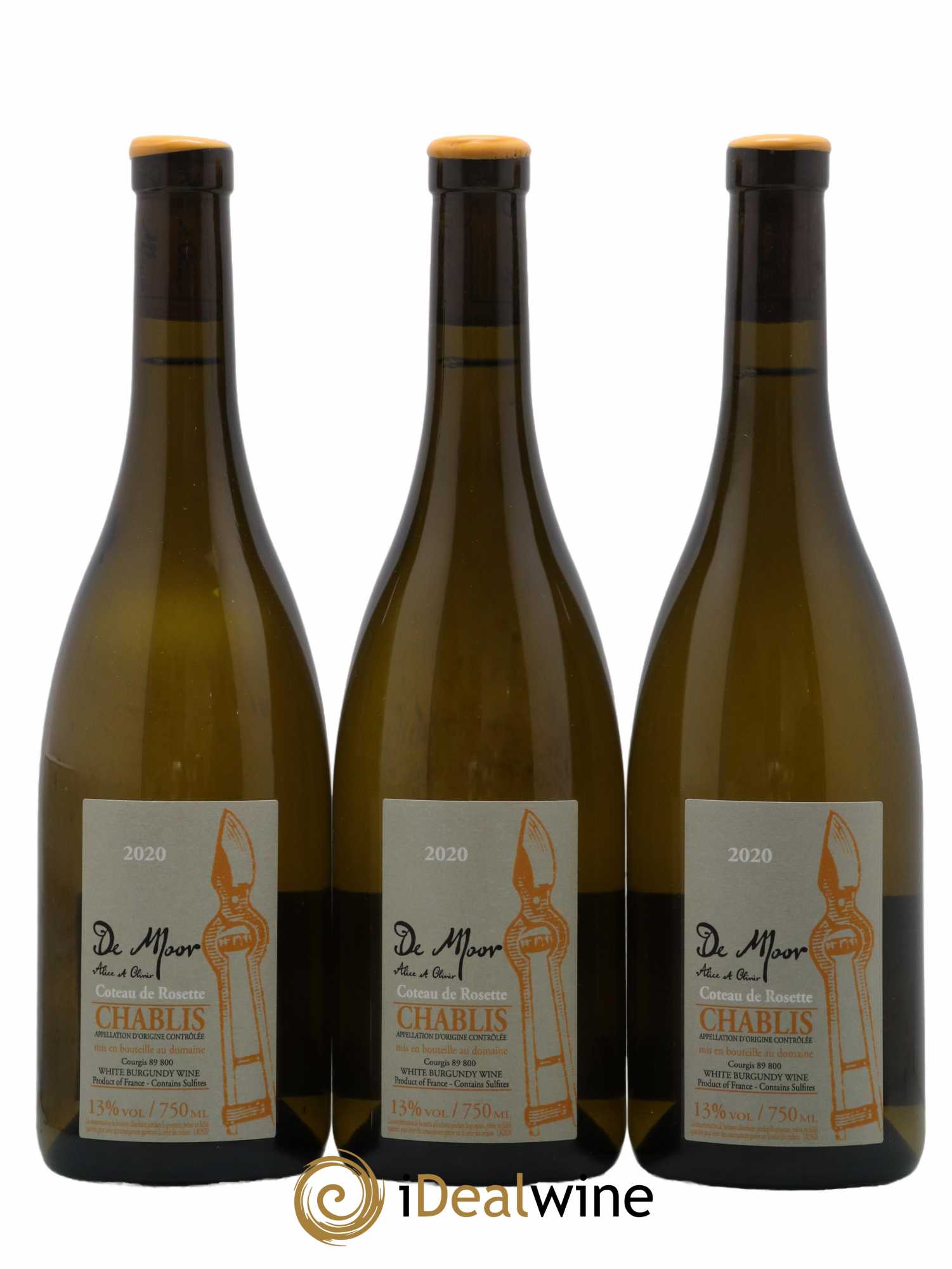 Chablis Côteau de Rosette Alice et Olivier De Moor 2020 - Lot de 3 bouteilles - 0