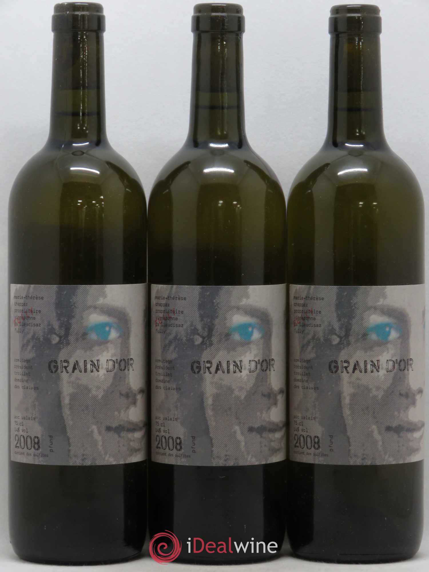 Valais Grain d'Or Ermitage Président Troillet Marie-Thérèse Chappaz - Domaine Des Claives 2008 - Lot de 3 bouteilles - 0