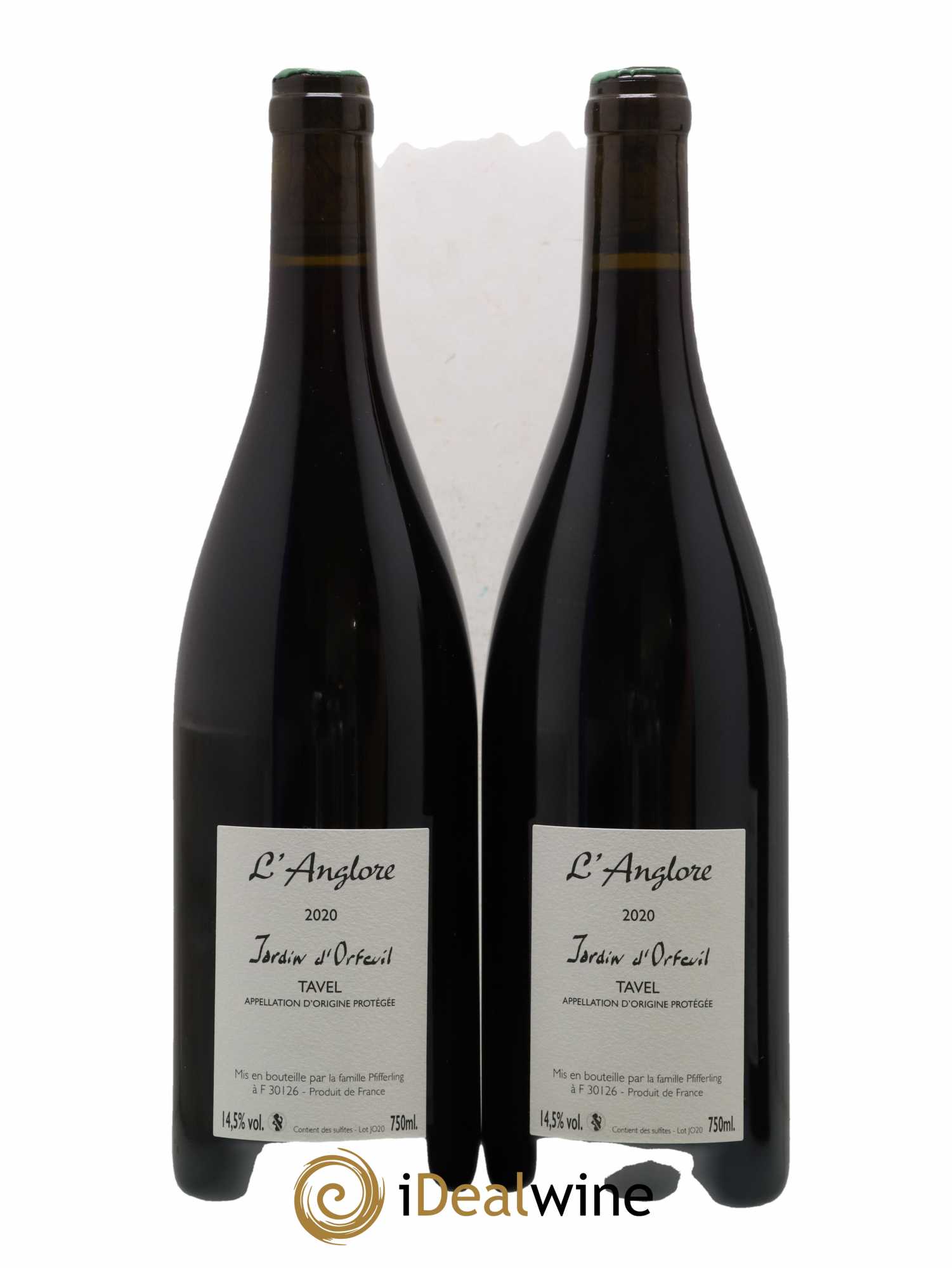 Tavel Jardin d'Orfeuil L'Anglore 2020 - Lot of 2 bottles - 1