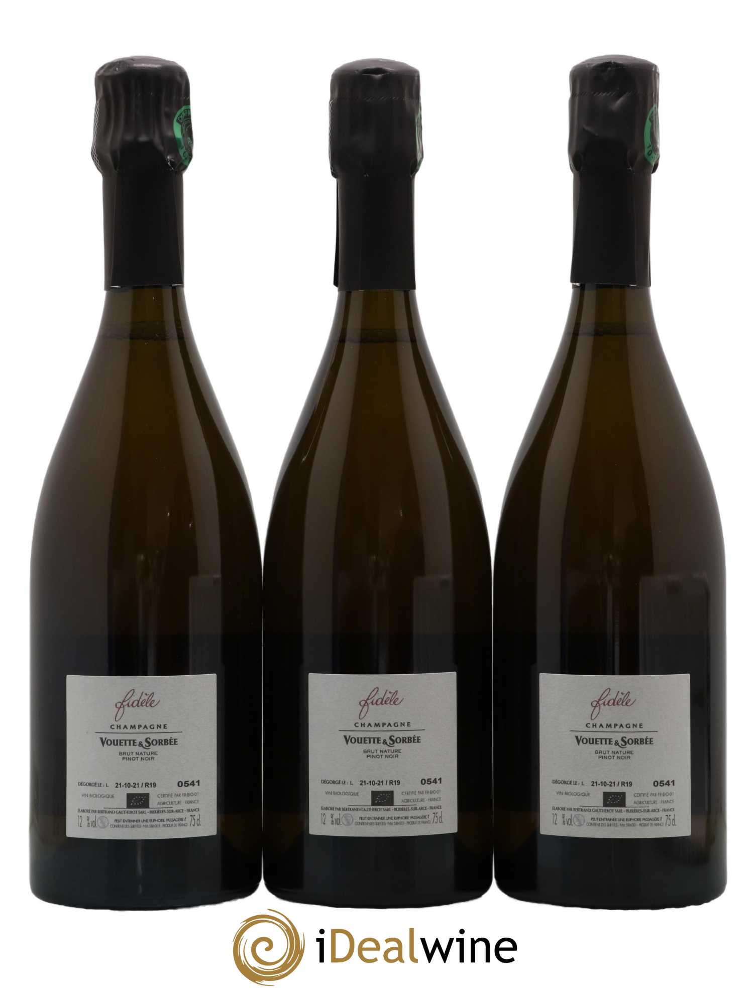 Fidèle Blanc de Noirs Vouette et Sorbée 2019 - Lot of 3 bottles - 1