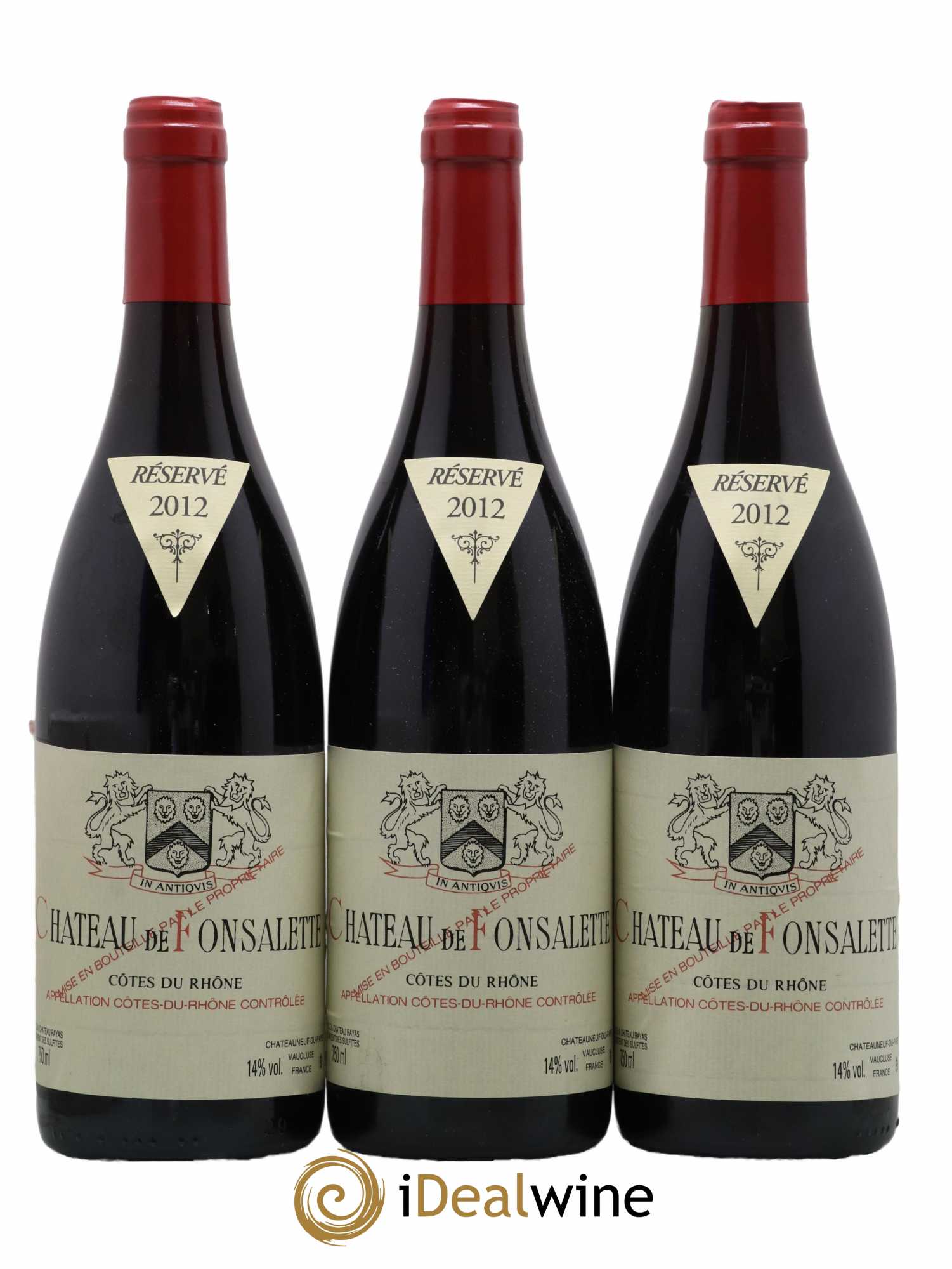 Côtes-du-Rhône Château de Fonsalette Emmanuel Reynaud 2012 - Lot de 3 bouteilles - 0