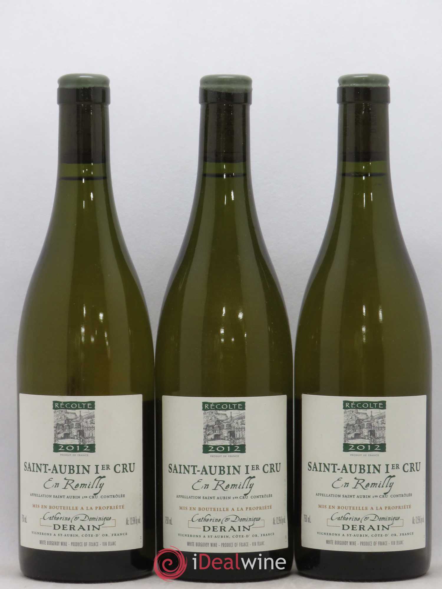 Saint-Aubin 1er Cru En Remilly Dominique Derain 2012 - Posten von 3 Flaschen - 0