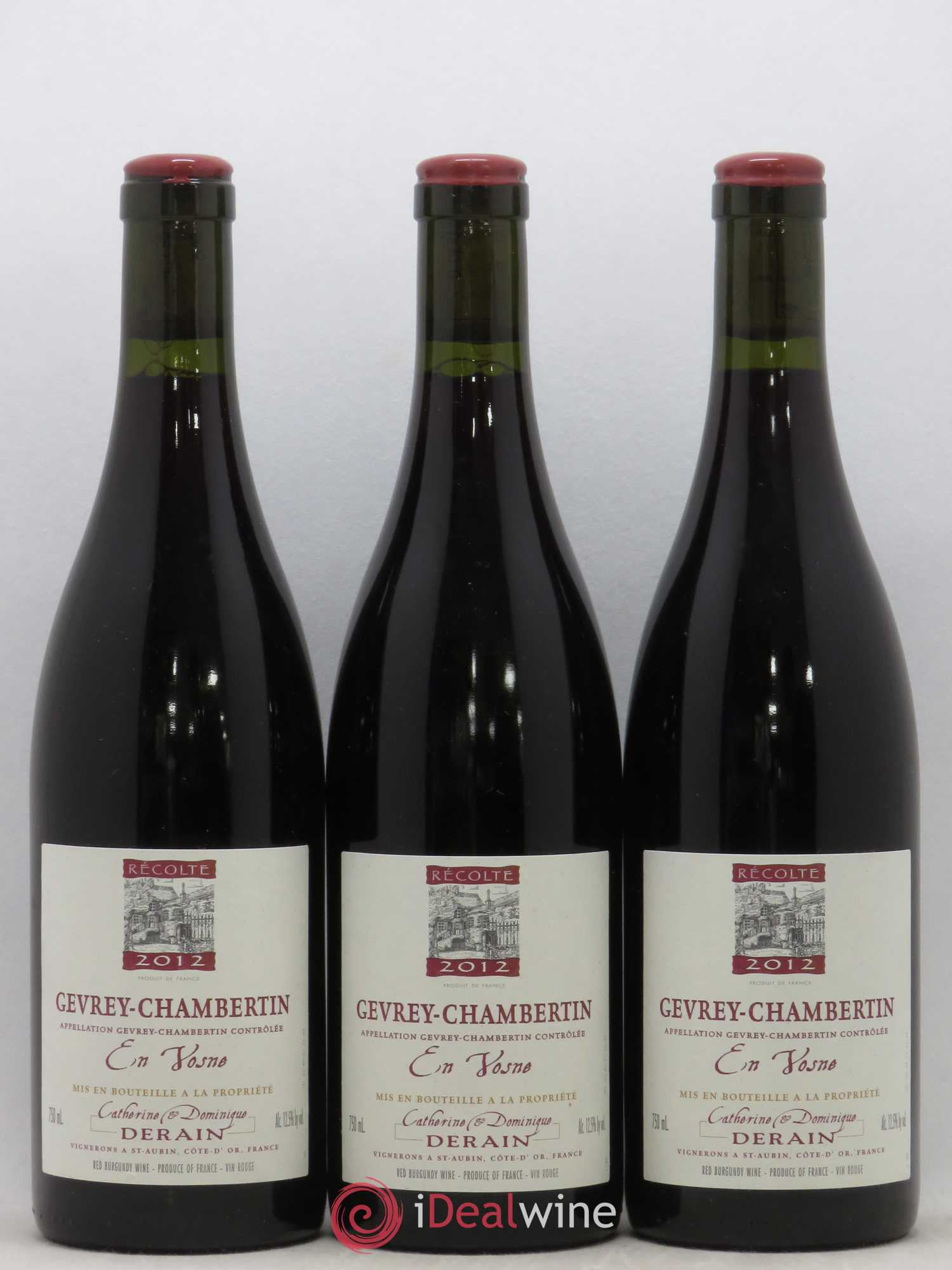 Gevrey-Chambertin En Vosne Dominique Derain 2012 - Posten von 3 Flaschen - 0
