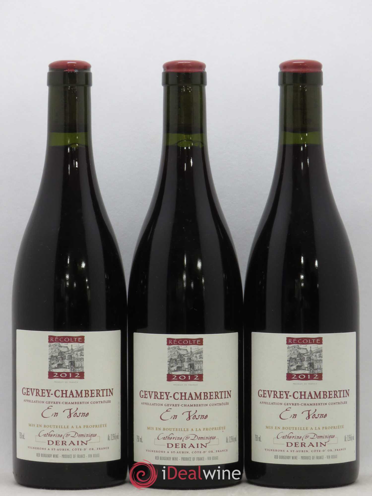 Gevrey-Chambertin En Vosne Dominique Derain 2012 - Posten von 3 Flaschen - 0