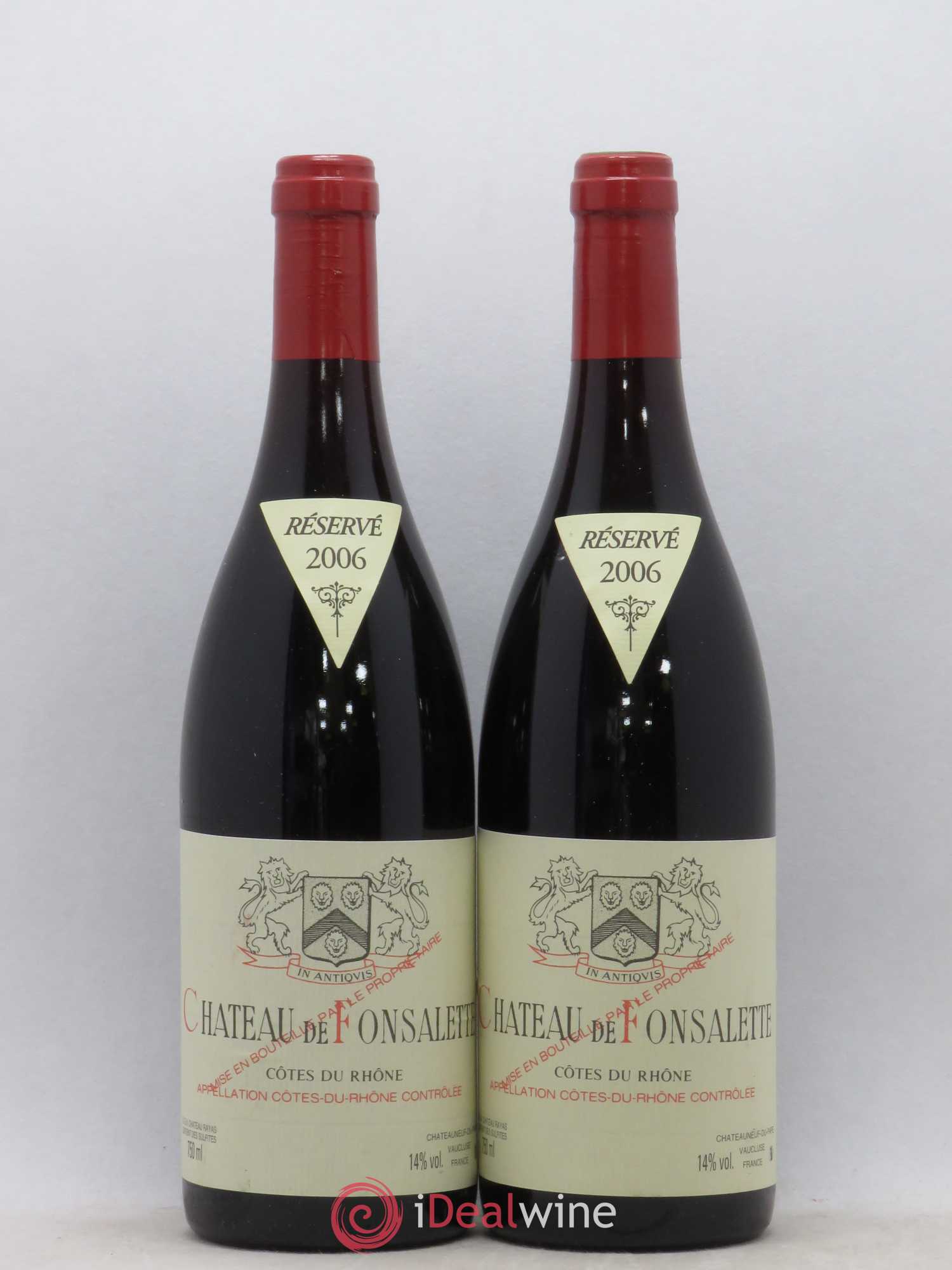 Côtes-du-Rhône Château de Fonsalette Emmanuel Reynaud 2006 - Lot de 2 bouteilles - 0