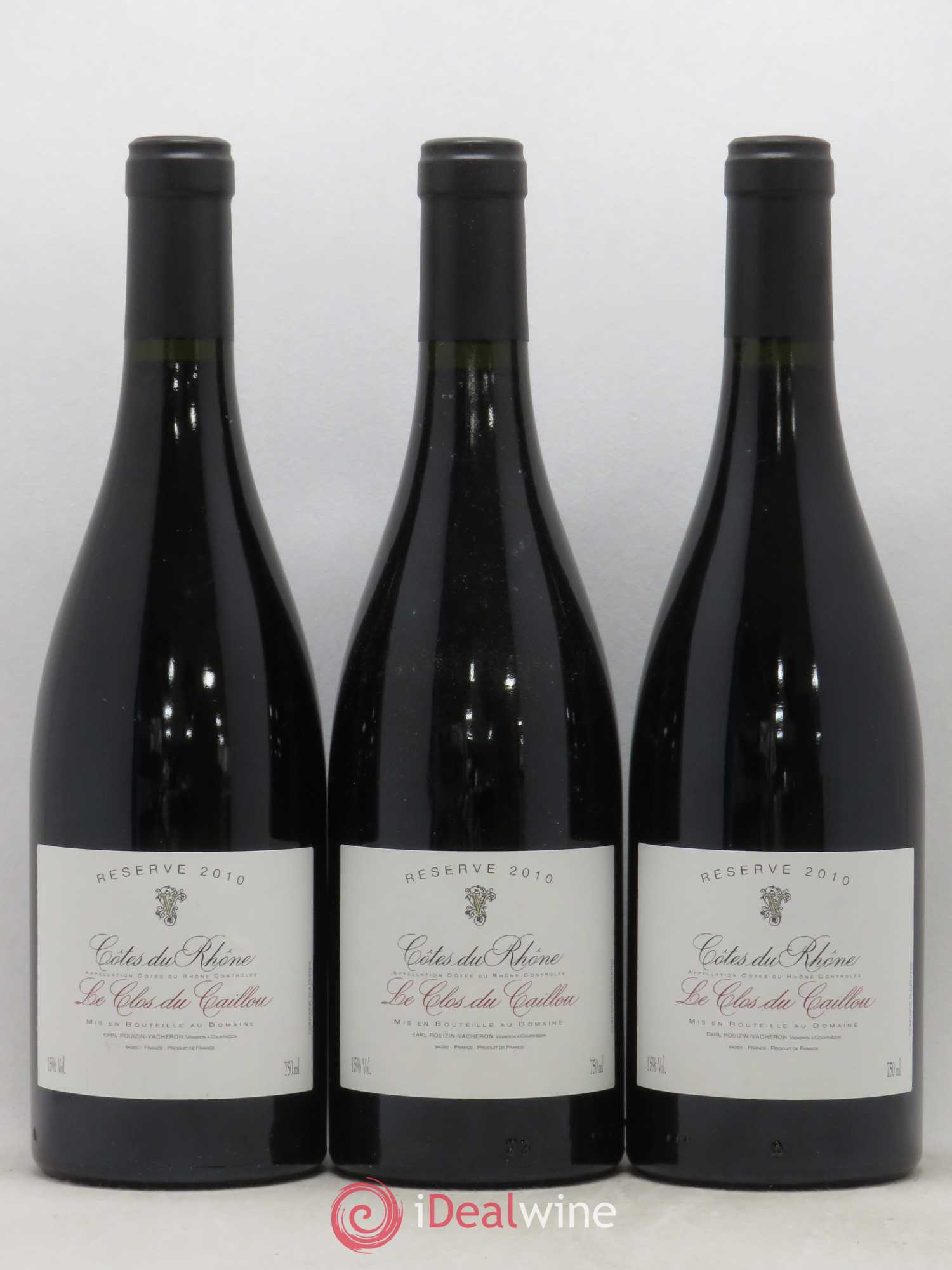 Côtes-du-Rhône Réserve Le Clos du Caillou 2010 - Lot de 3 bouteilles - 0