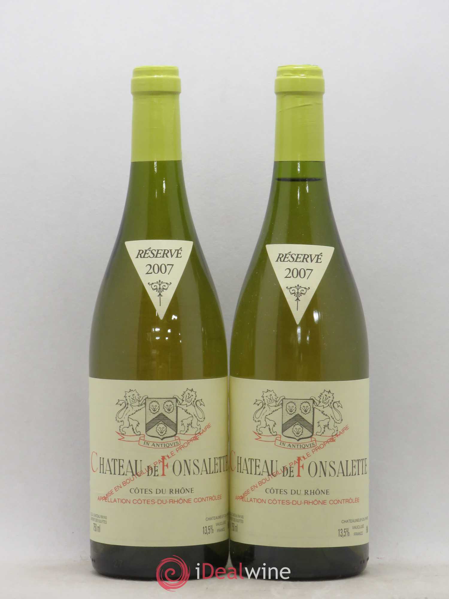 Côtes-du-Rhône Château de Fonsalette Emmanuel Reynaud 2007 - Lot de 2 bouteilles - 0