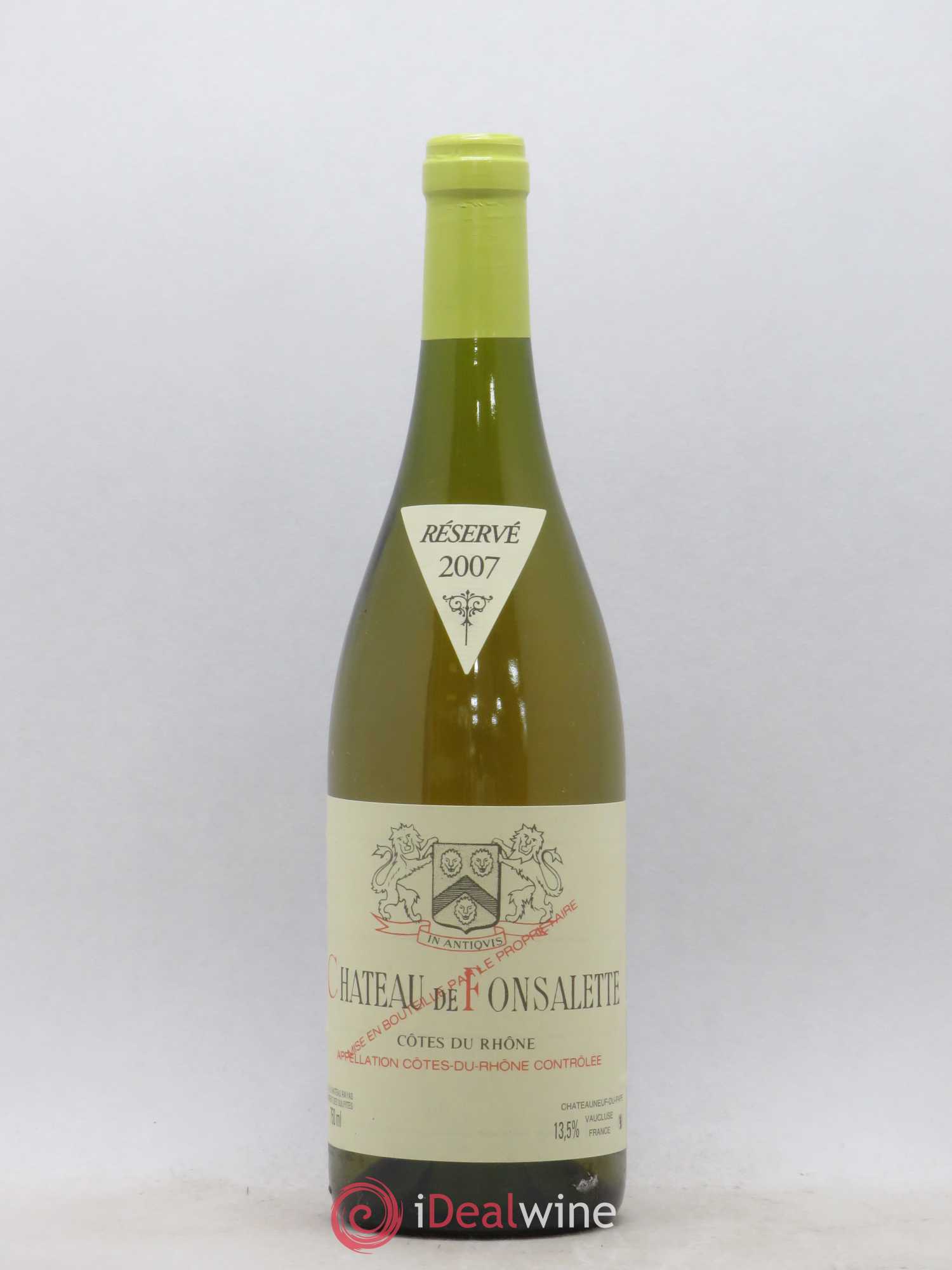 Côtes-du-Rhône Château de Fonsalette Emmanuel Reynaud 2007 - Lot de 1 bouteille - 0