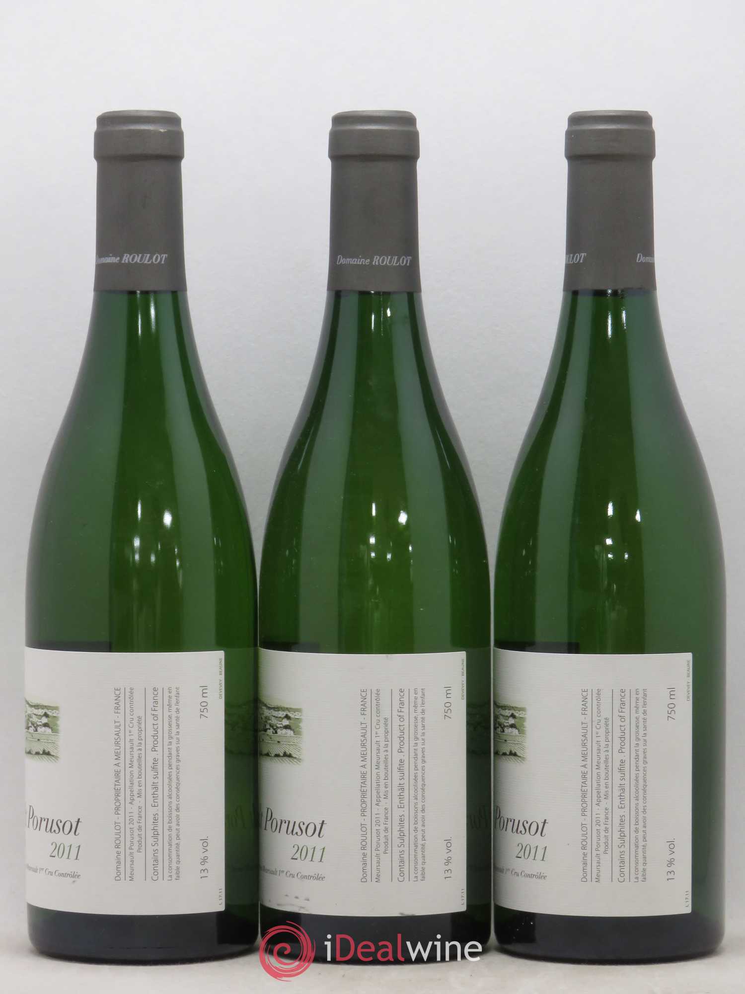 Meursault 1er Cru Le Porusot Roulot (Domaine) 2011 - Lot de 3 bouteilles - 1