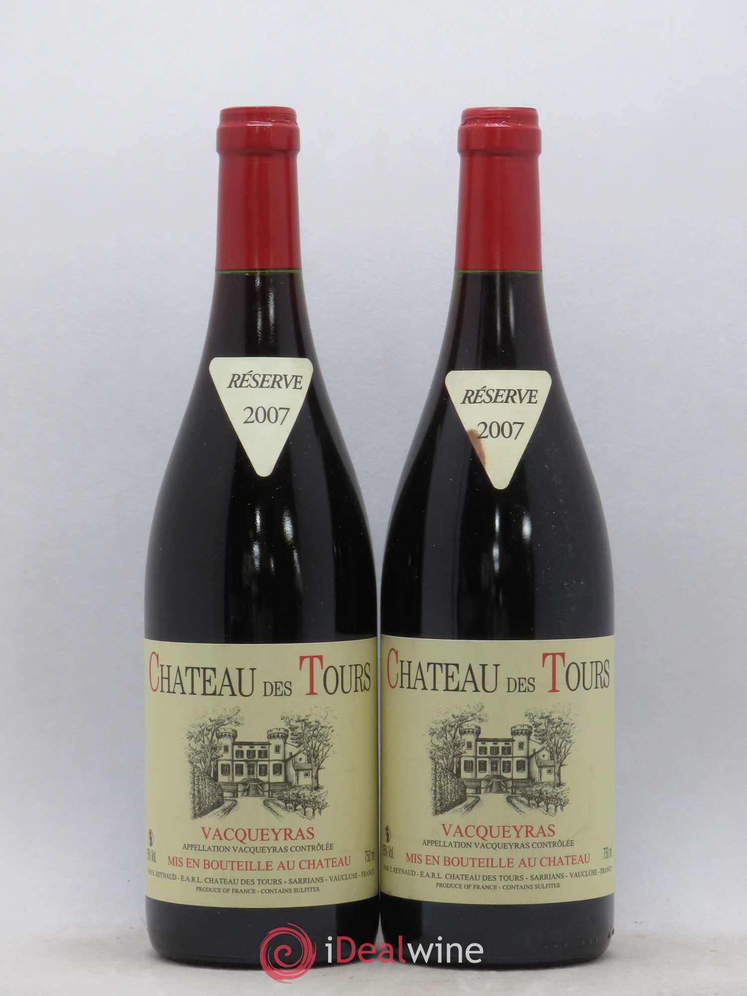 Vacqueyras Château des Tours Emmanuel Reynaud 2007 - Lot de 2 bouteilles - 0
