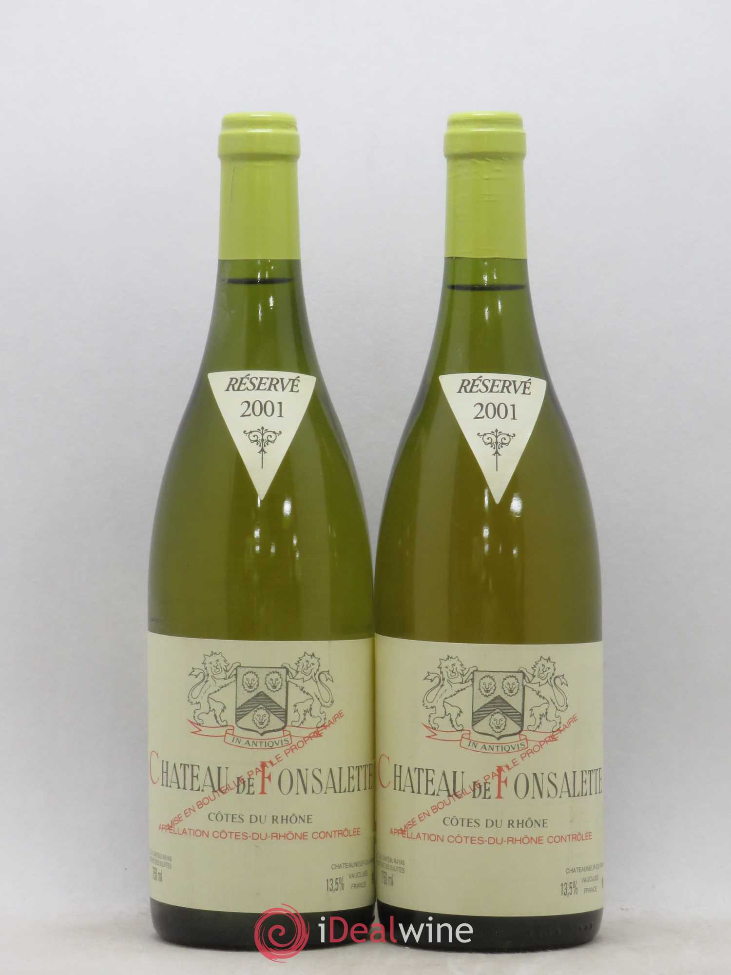 Côtes-du-Rhône Château de Fonsalette Emmanuel Reynaud 2001 - Lot de 2 bouteilles - 0