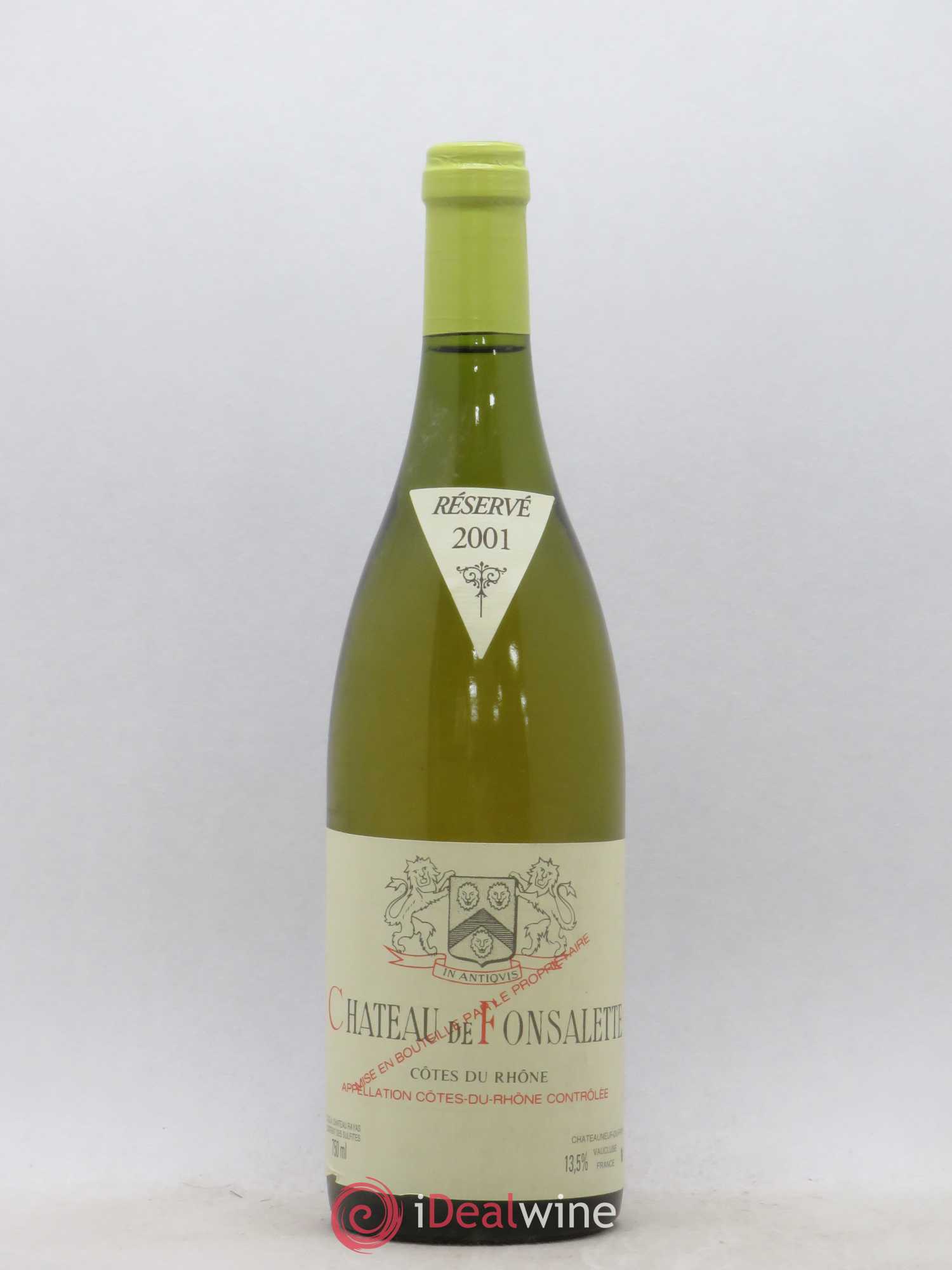 Côtes-du-Rhône Château de Fonsalette Emmanuel Reynaud 2001 - Lot de 1 bouteille - 0