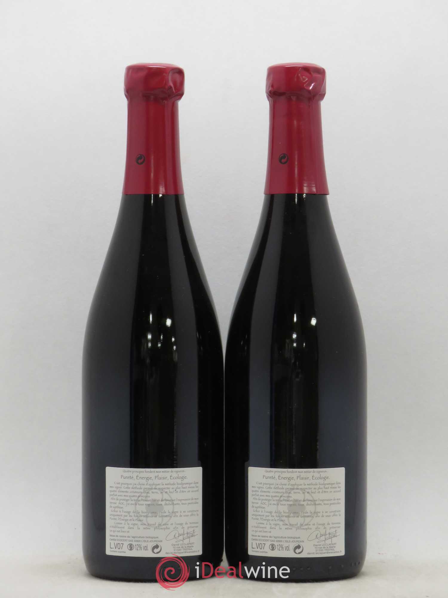 Coteaux Champenois 1er Cru Trepail Rouge David Leclapart 2007 - Lot de 2 bouteilles - 1