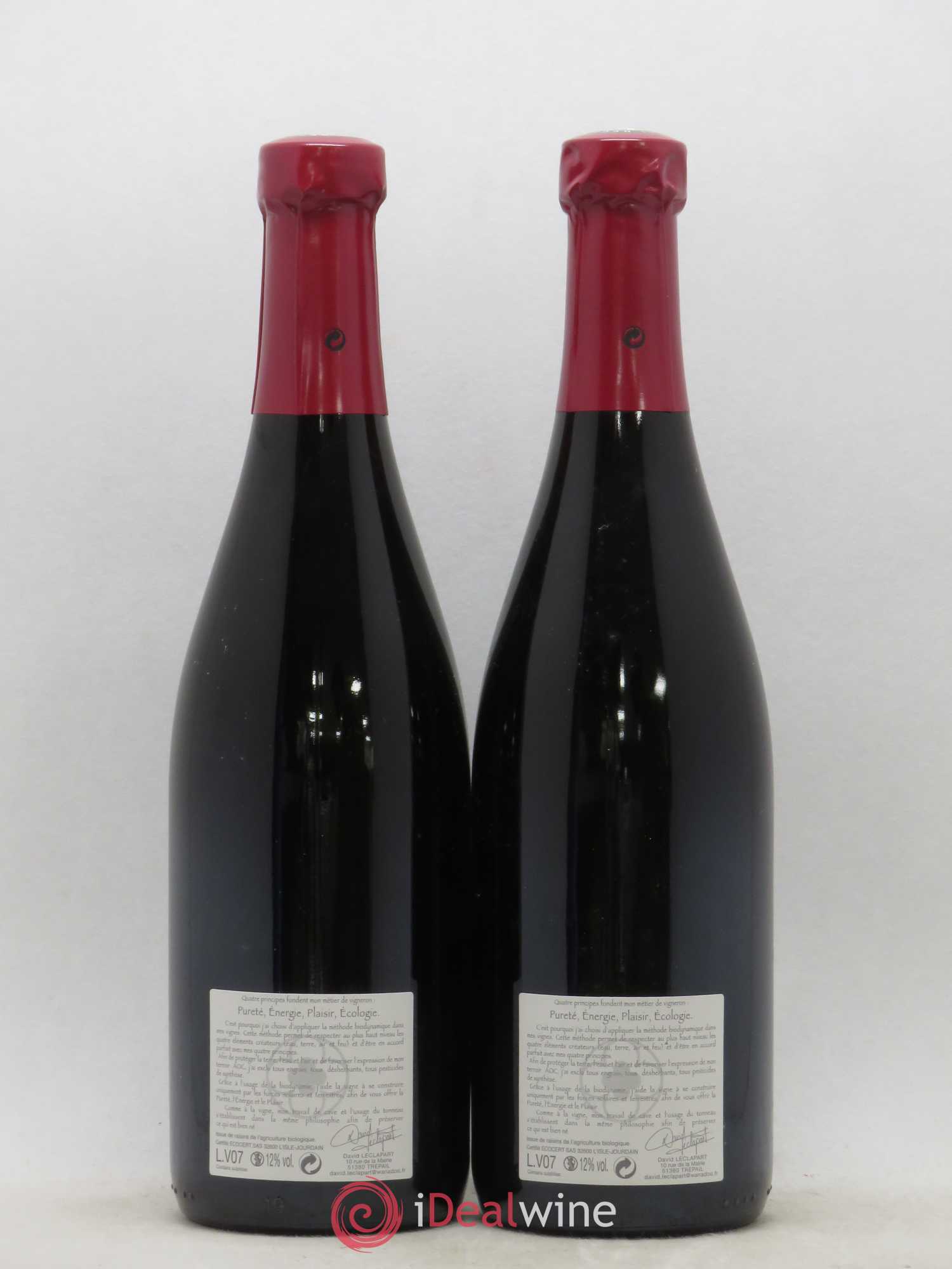 Coteaux Champenois 1er Cru Trepail Rouge David Leclapart 2007 - Lot de 2 bouteilles - 1