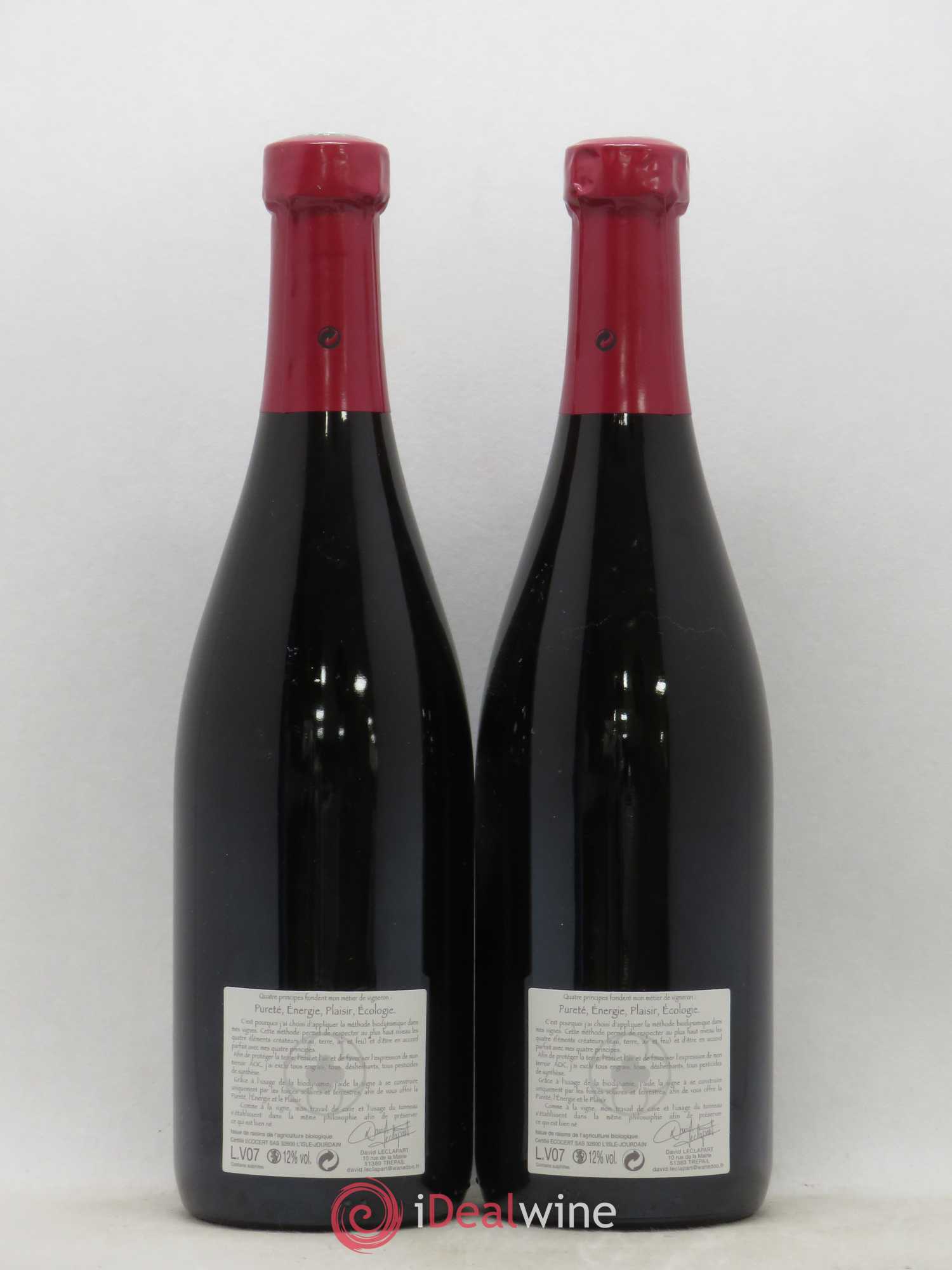 Coteaux Champenois 1er Cru Trepail Rouge David Leclapart 2007 - Lotto di 2 bottiglie - 1