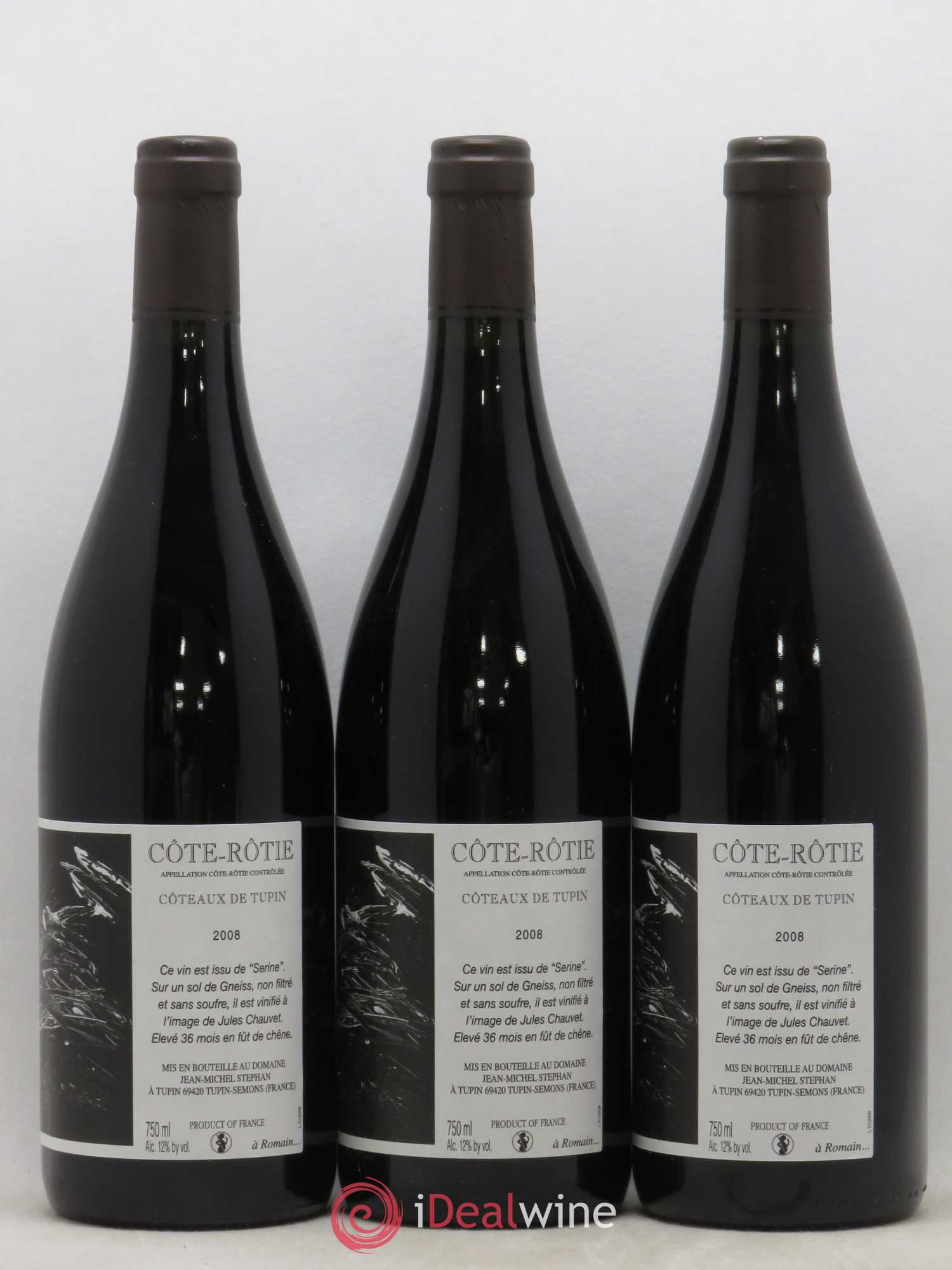 Côte-Rôtie Coteaux de Tupin Jean-Michel Stephan 2008 - Lot de 3 bouteilles - 0