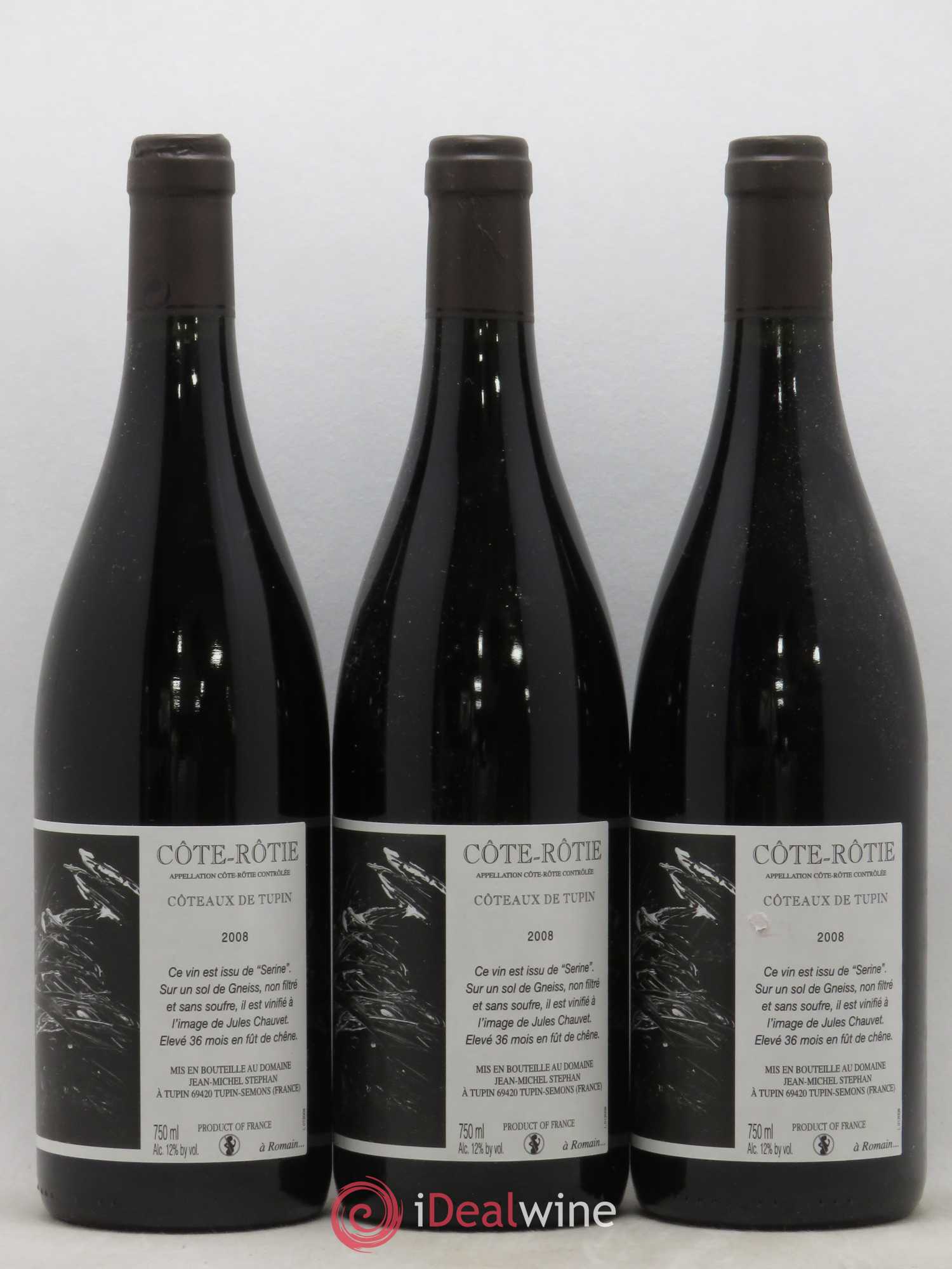 Côte-Rôtie Coteaux de Tupin Jean-Michel Stephan 2008 - Lot de 3 bouteilles - 0