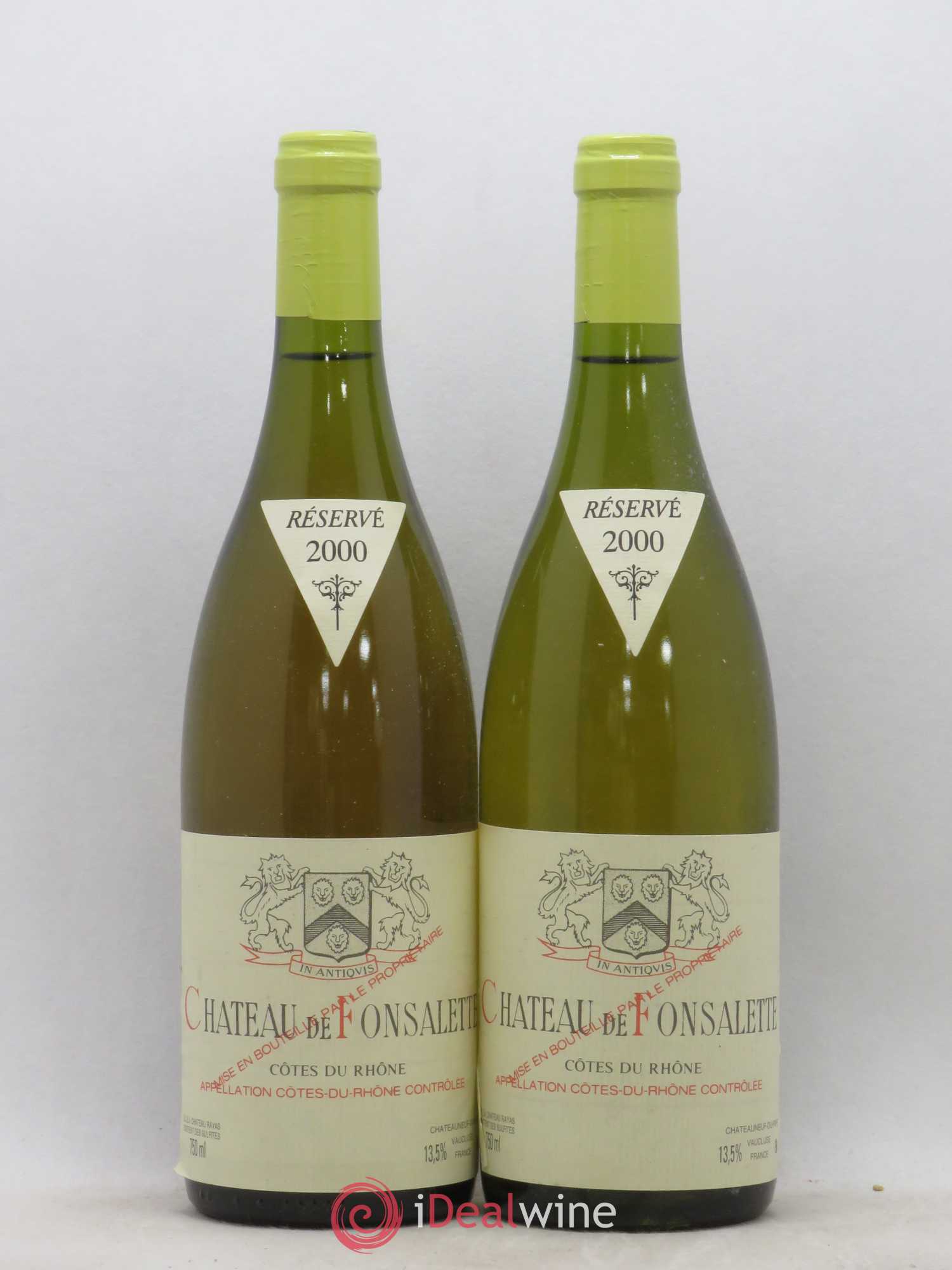 Côtes-du-Rhône Château de Fonsalette Emmanuel Reynaud 2000 - Lot de 2 bouteilles - 0
