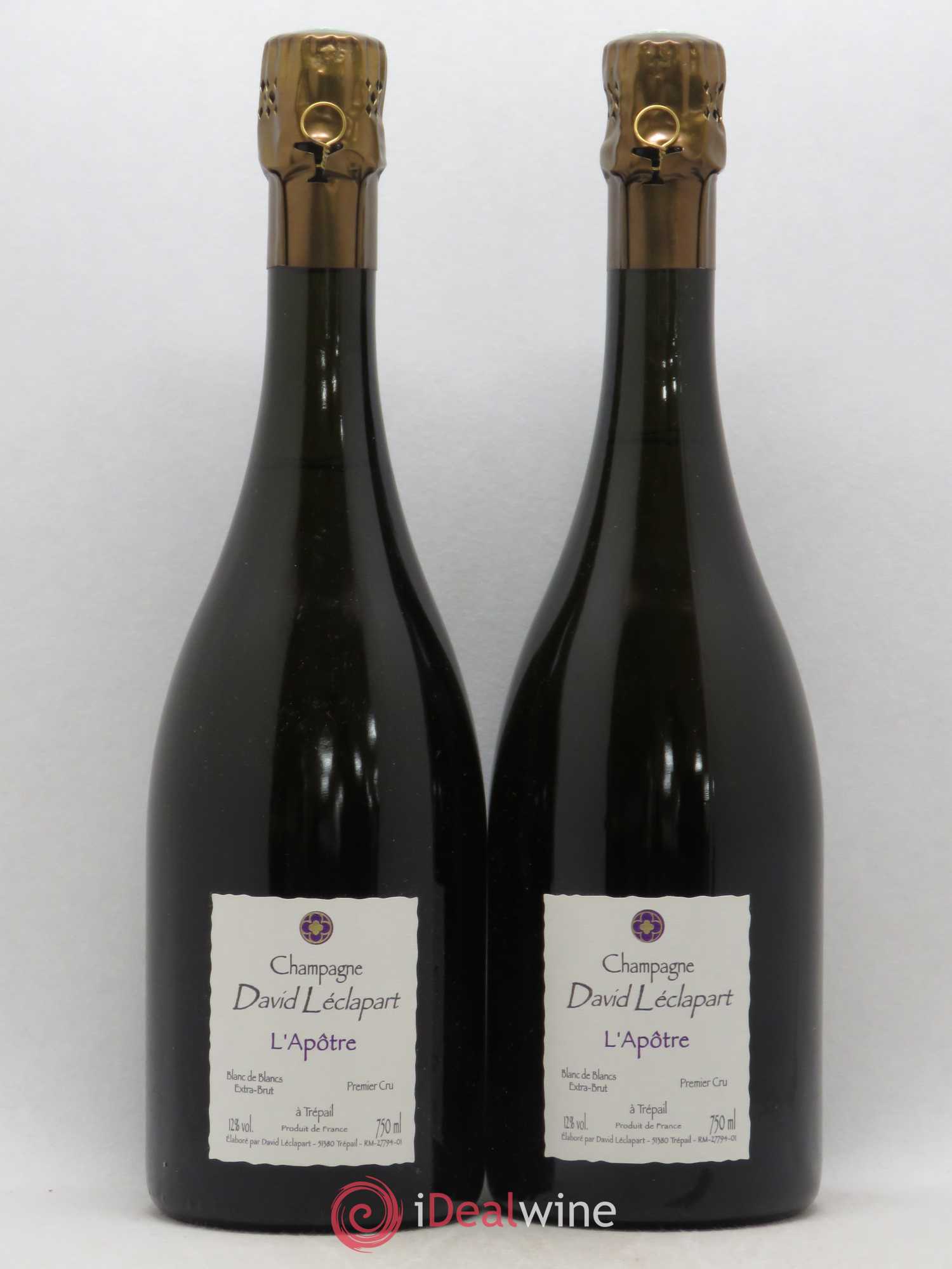 L'Apôtre Blanc de Blancs 1er Cru Extra-Brut David Leclapart 2005 - Lot de 2 bouteilles - 0
