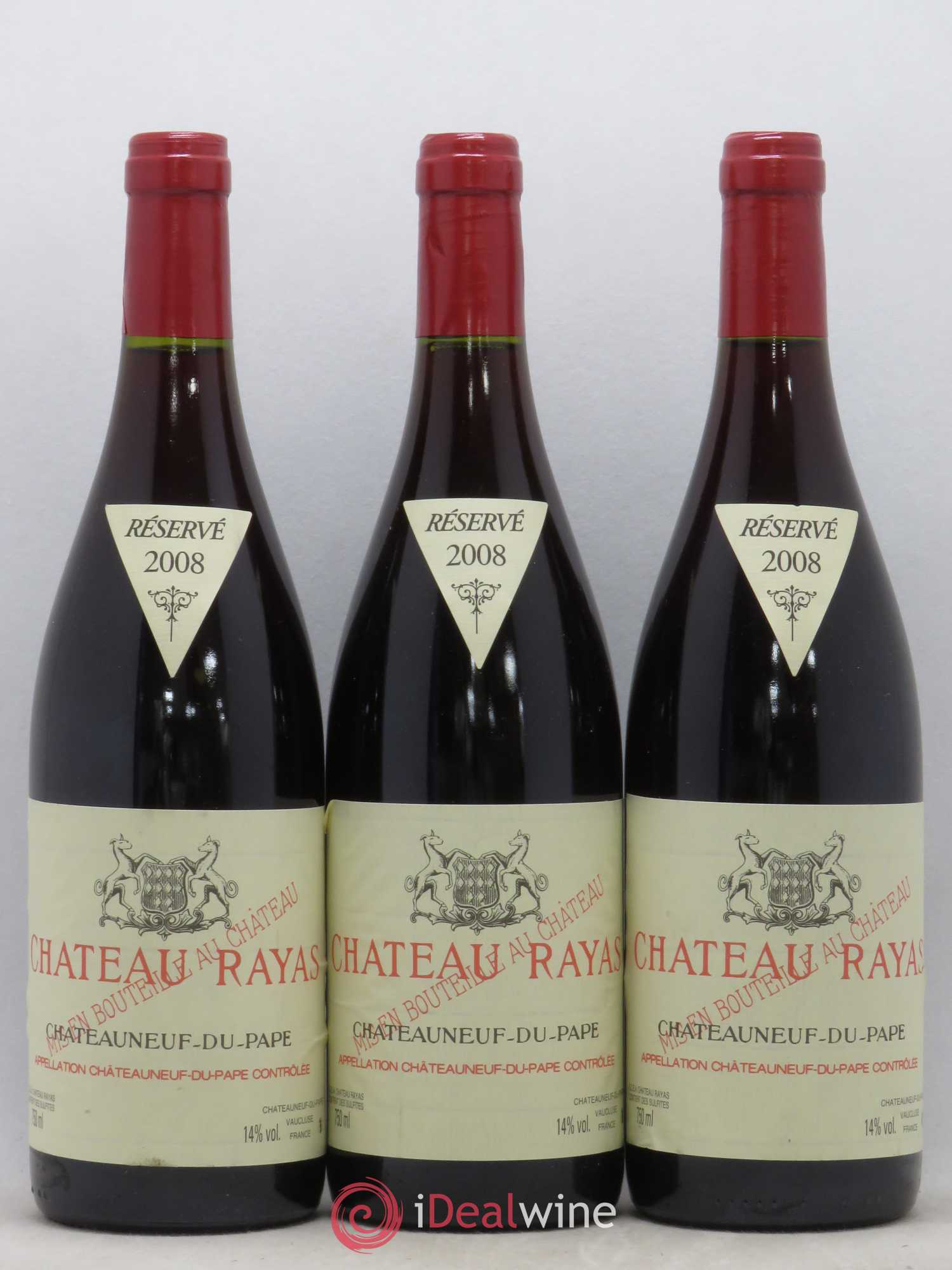 Châteauneuf-du-Pape Château Rayas Emmanuel Reynaud 2008 - Lot de 3 bouteilles - 0
