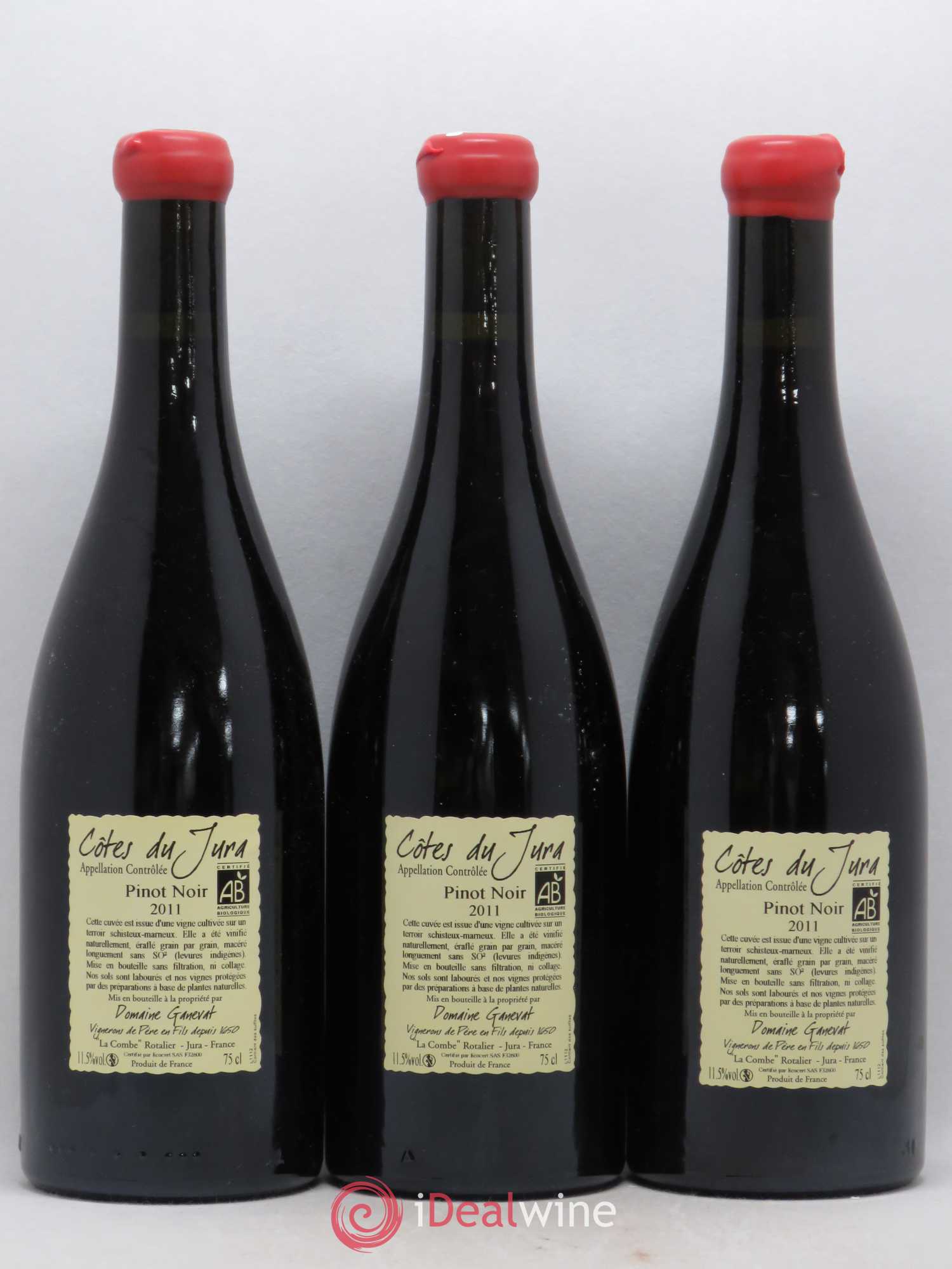 Côtes du Jura Pinot Noir En Billat  Jean-François Ganevat (Domaine) 2011 - Lot de 3 bouteilles - 1