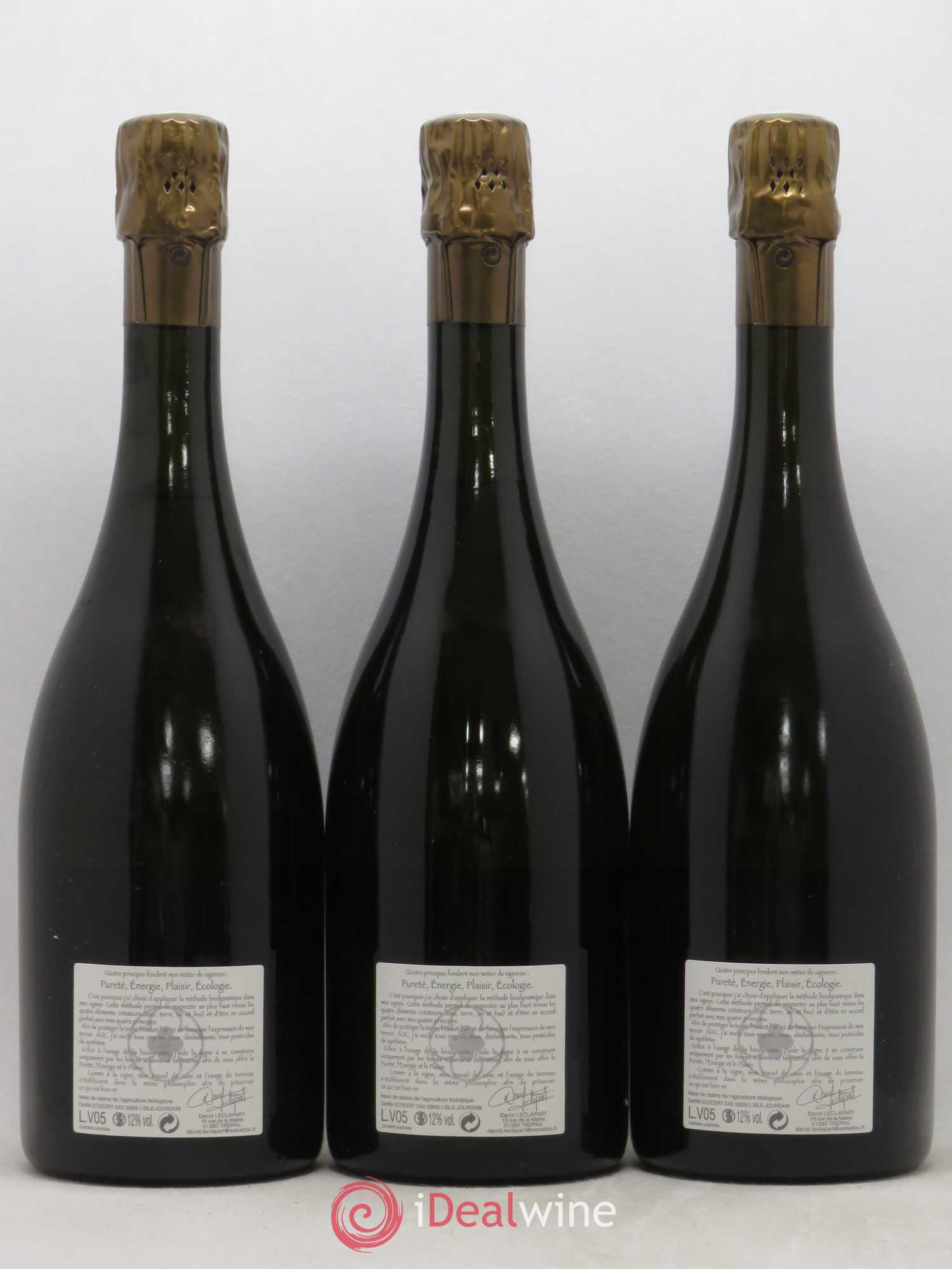 L'Apôtre Blanc de Blancs 1er Cru Extra-Brut David Leclapart 2005 - Lot de 3 bouteilles - 1