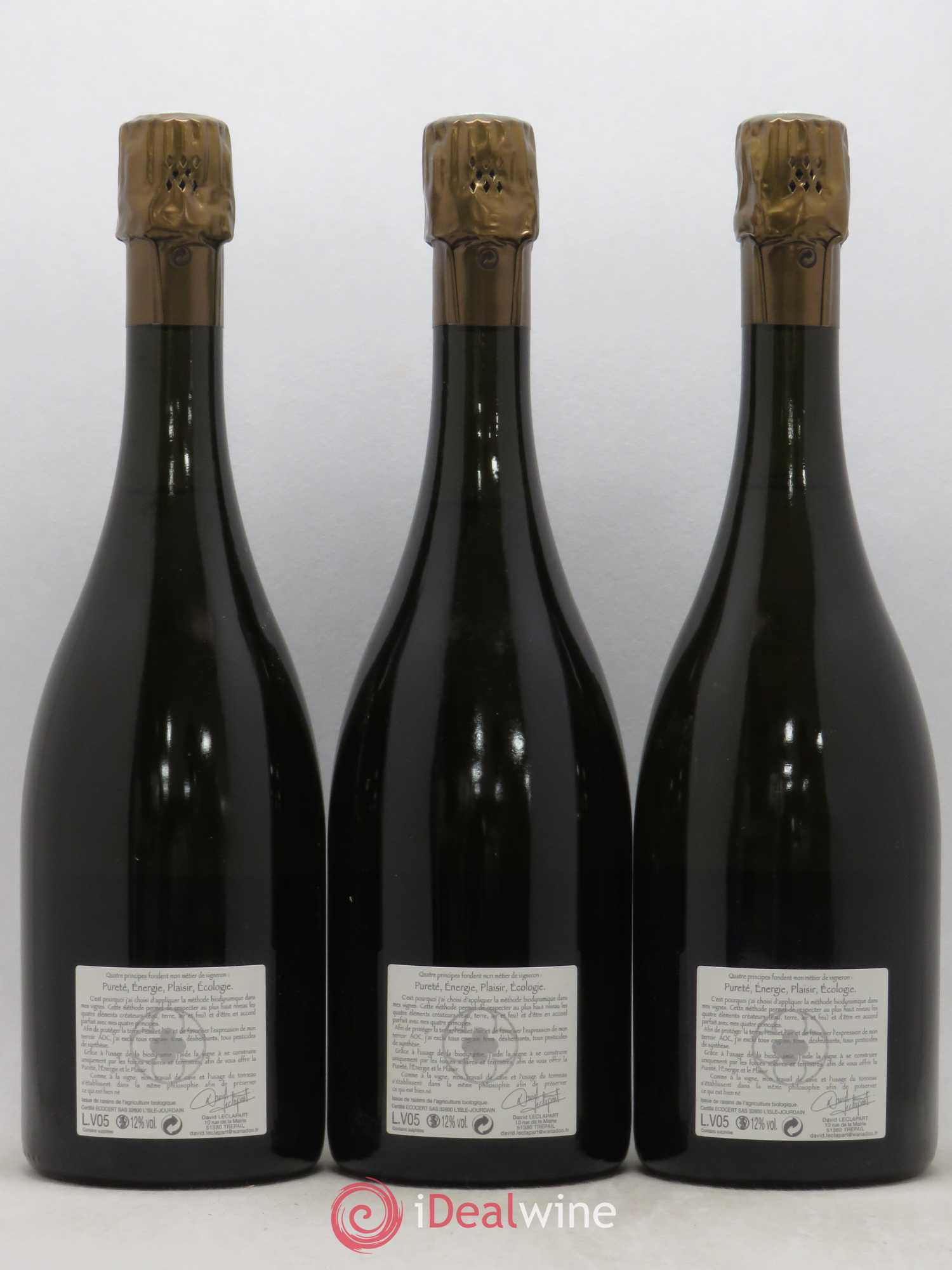 L'Apôtre Blanc de Blancs 1er Cru Extra-Brut David Leclapart 2005 - Lot de 3 bouteilles - 1