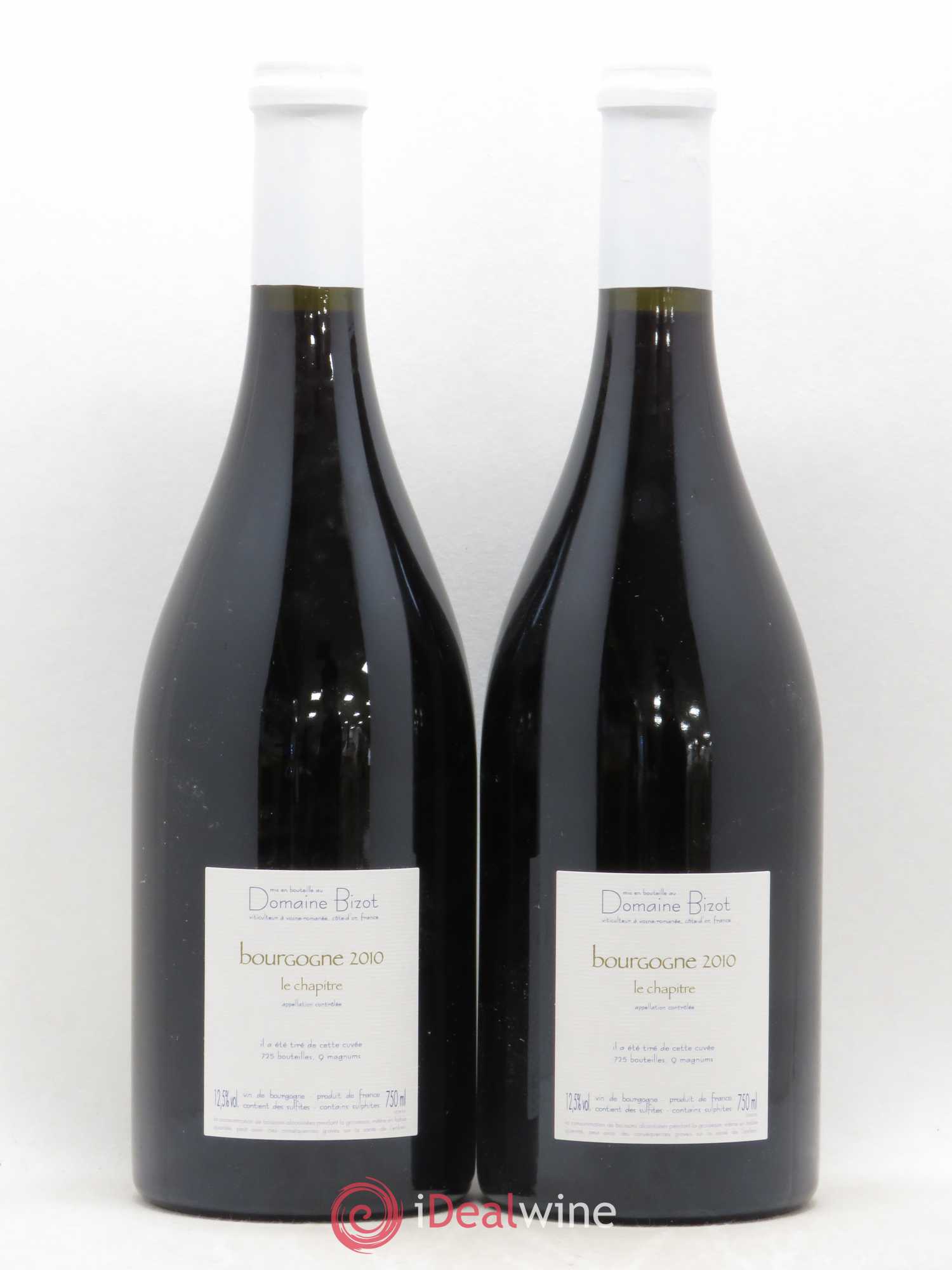 Bourgogne Le Chapitre Bizot (Domaine) 2010 - Lot de 2 bouteilles - 1
