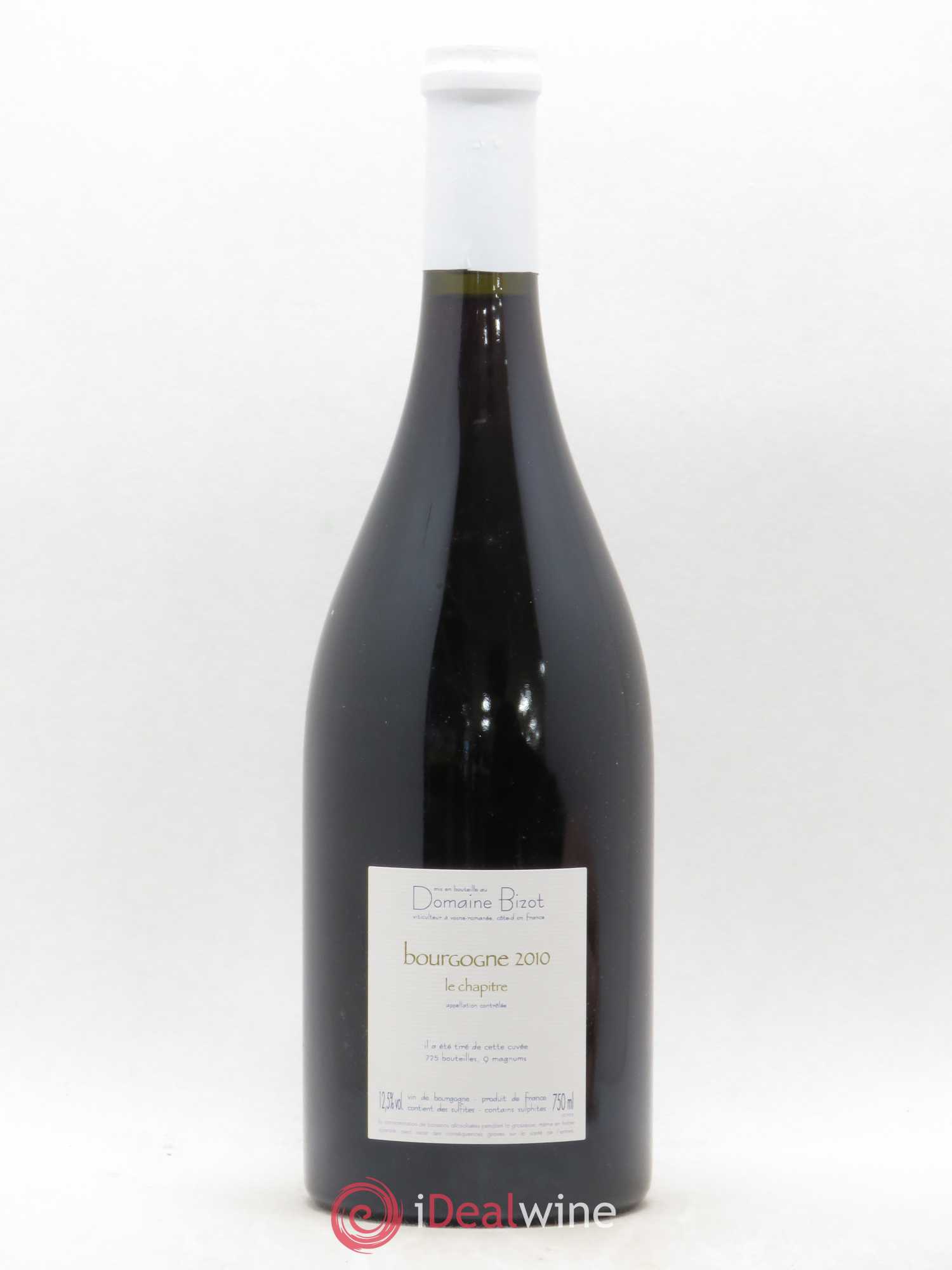 Bourgogne Le Chapitre Bizot (Domaine) 2010 - Lot de 1 bouteille - 1
