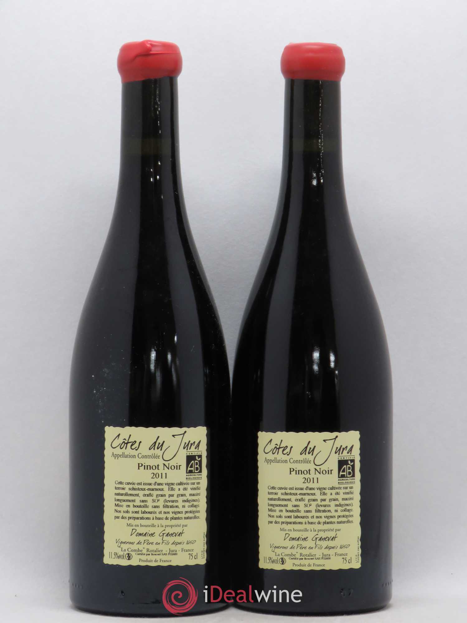 Côtes du Jura Pinot Noir En Billat  Jean-François Ganevat (Domaine) 2011 - Lot de 2 bouteilles - 1
