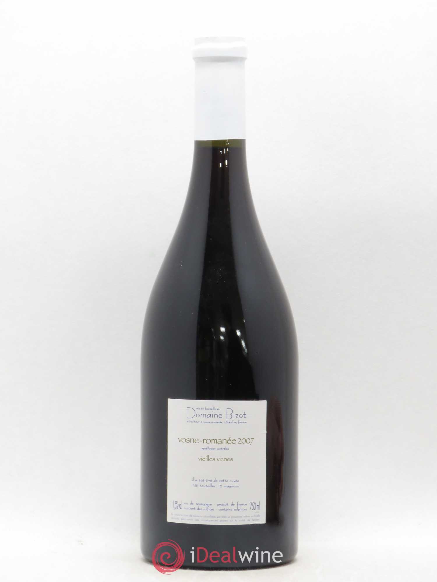 Vosne-Romanée Vieilles Vignes Bizot (Domaine) 2007 - Lot de 1 bouteille - 1