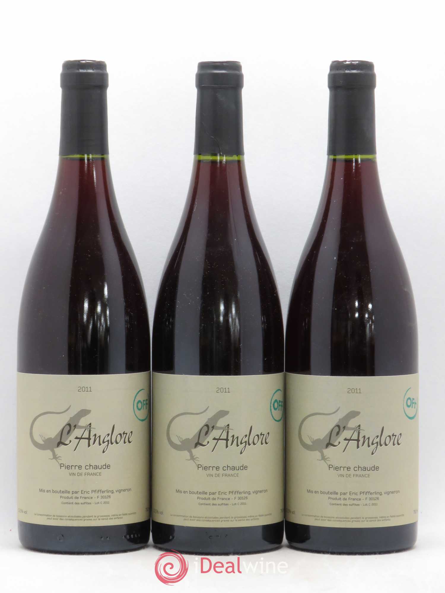 Vin de France Pierre Chaude Cuvée Off L'Anglore 2011 - Lot de 3 bouteilles - 0