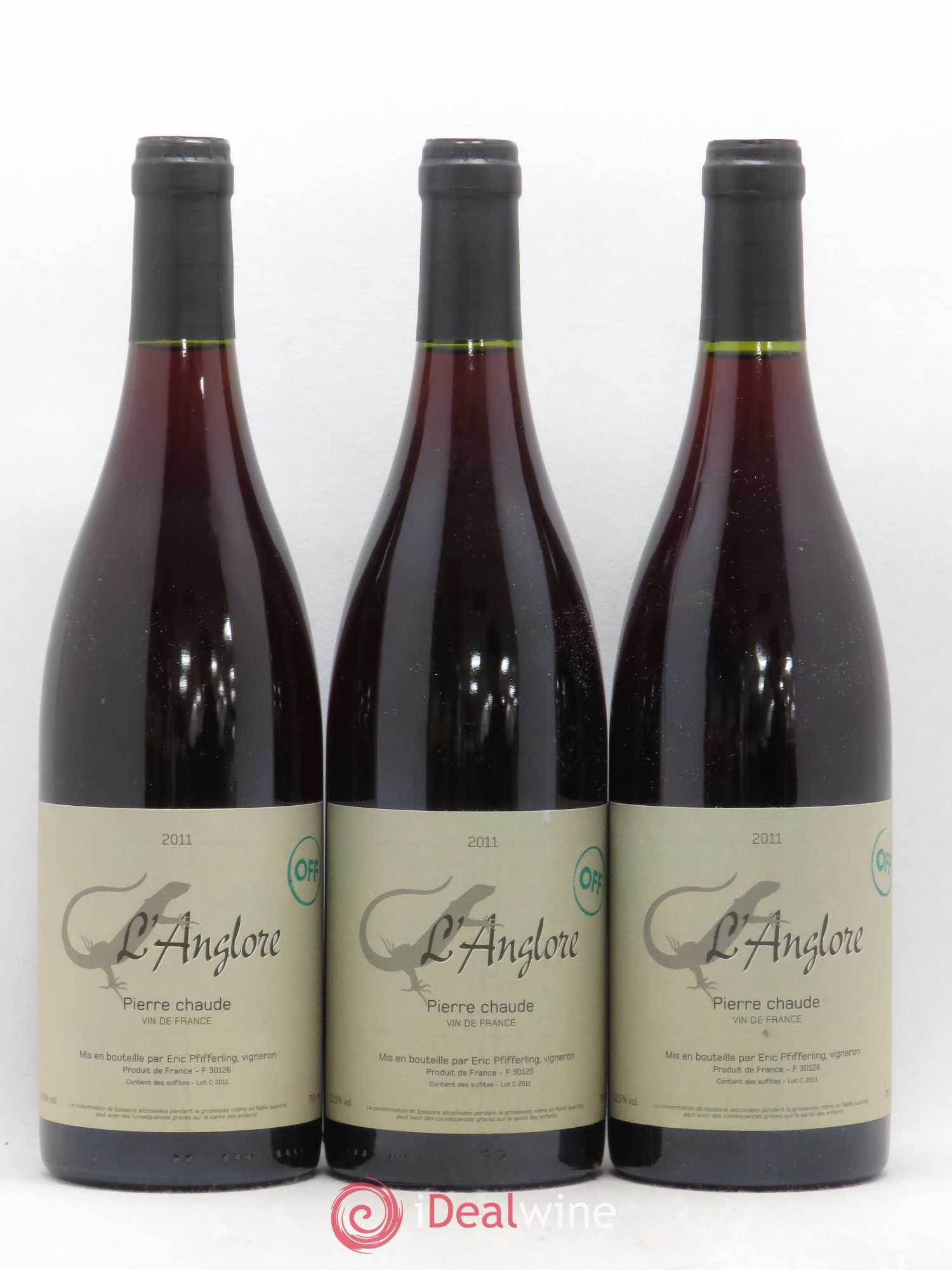 Vin de France Pierre Chaude Cuvée Off L'Anglore 2011 - Lot de 3 bouteilles - 0