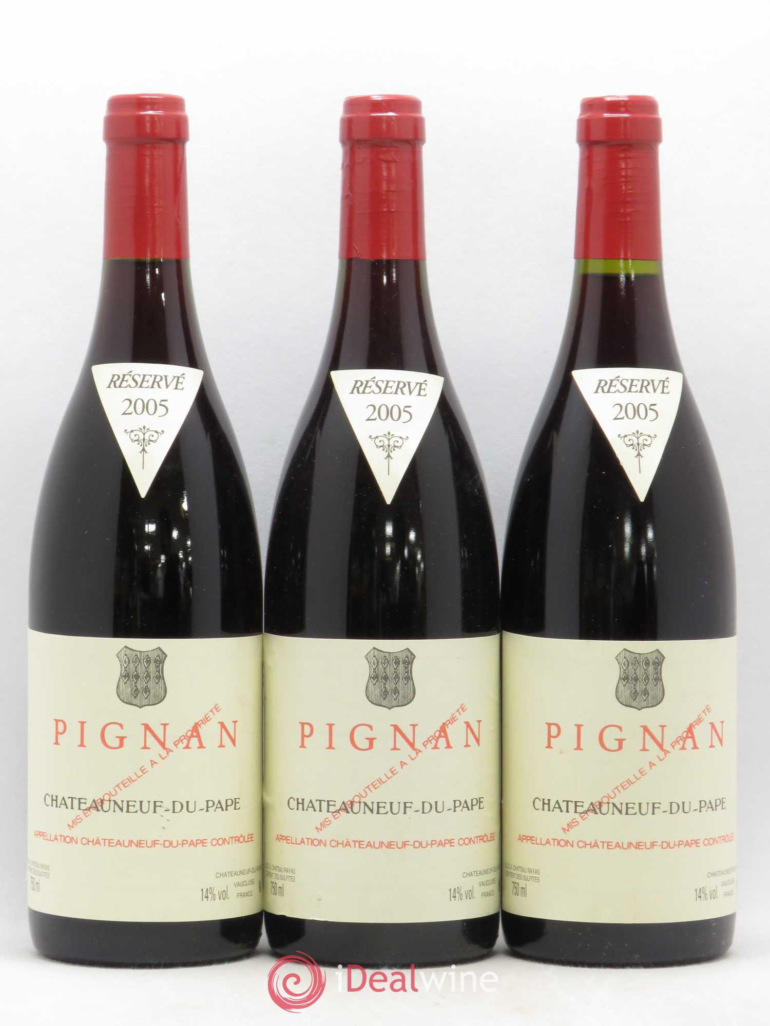 Châteauneuf-du-Pape Pignan Emmanuel Reynaud 2005 - Lot de 3 bouteilles - 0