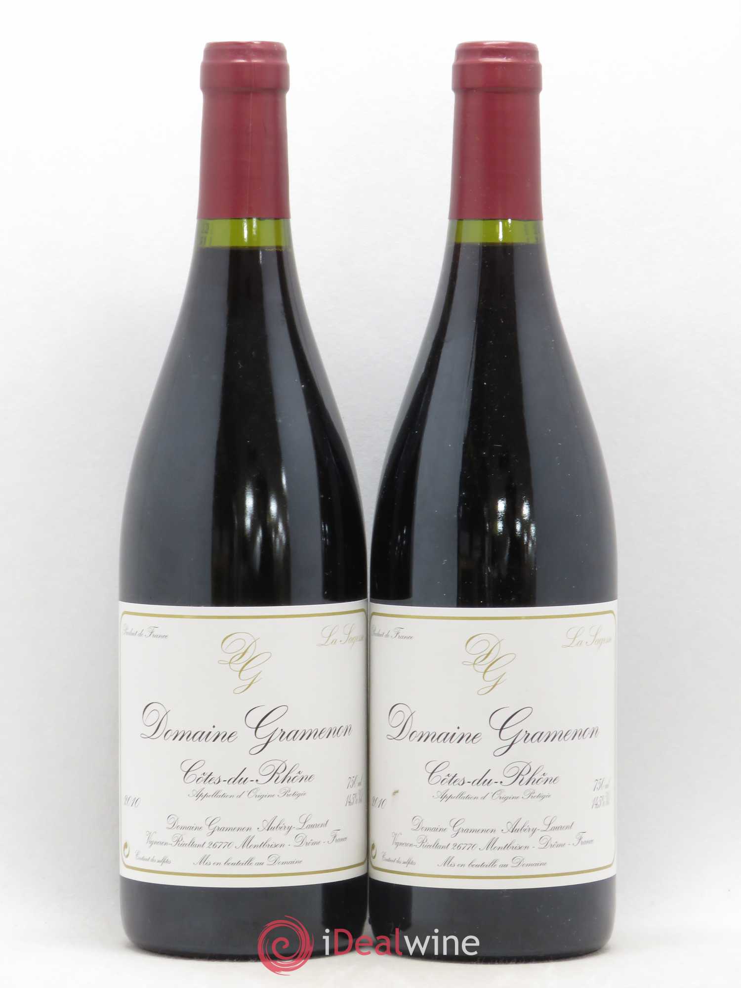 Côtes-du-Rhône La Sagesse Gramenon (Domaine) 2010 - Lot de 2 bouteilles - 0