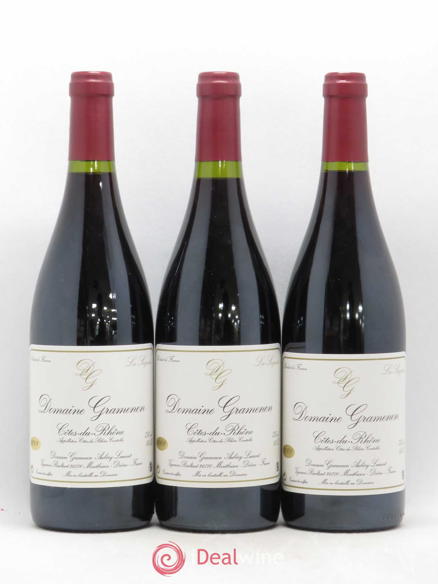 Côtes-du-Rhône La Sagesse Gramenon (Domaine) 2008 - Lot de 3 bouteilles - 0