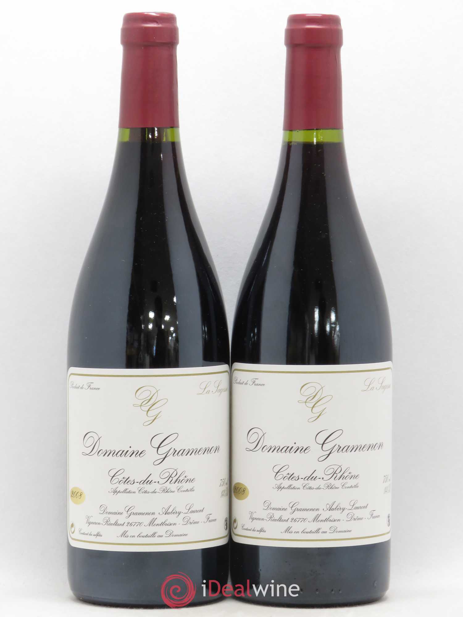 Côtes-du-Rhône La Sagesse Gramenon (Domaine) 2008 - Lot de 2 bouteilles - 0