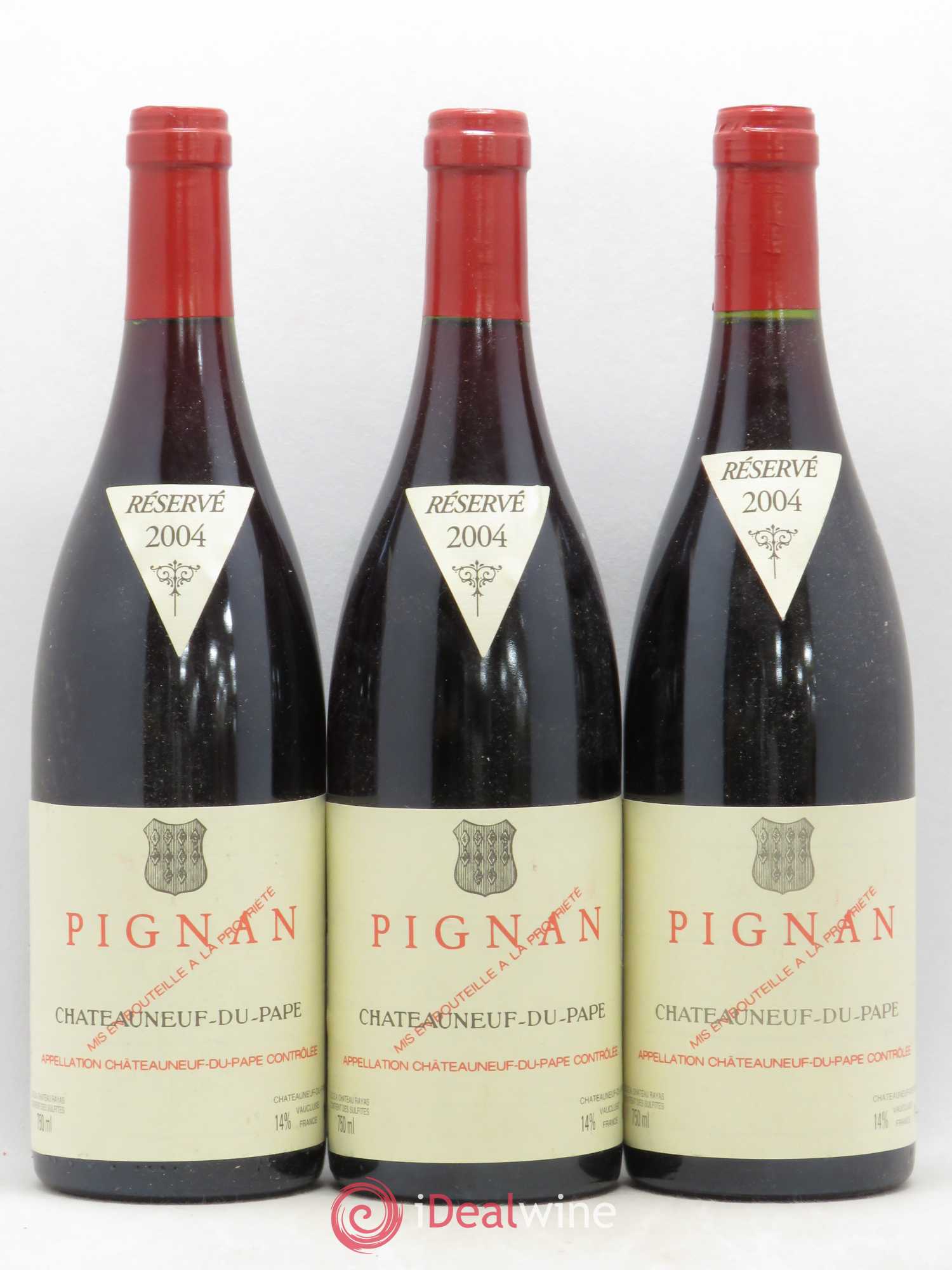 Châteauneuf-du-Pape Pignan Emmanuel Reynaud 2004 - Lot de 3 bouteilles - 0