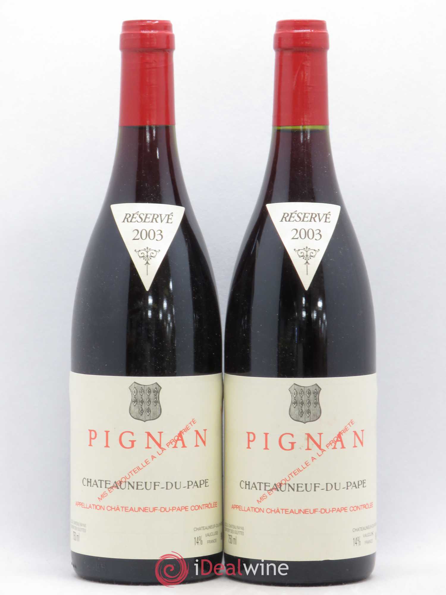 Châteauneuf-du-Pape Pignan Emmanuel Reynaud 2003 - Lot de 2 bouteilles - 0